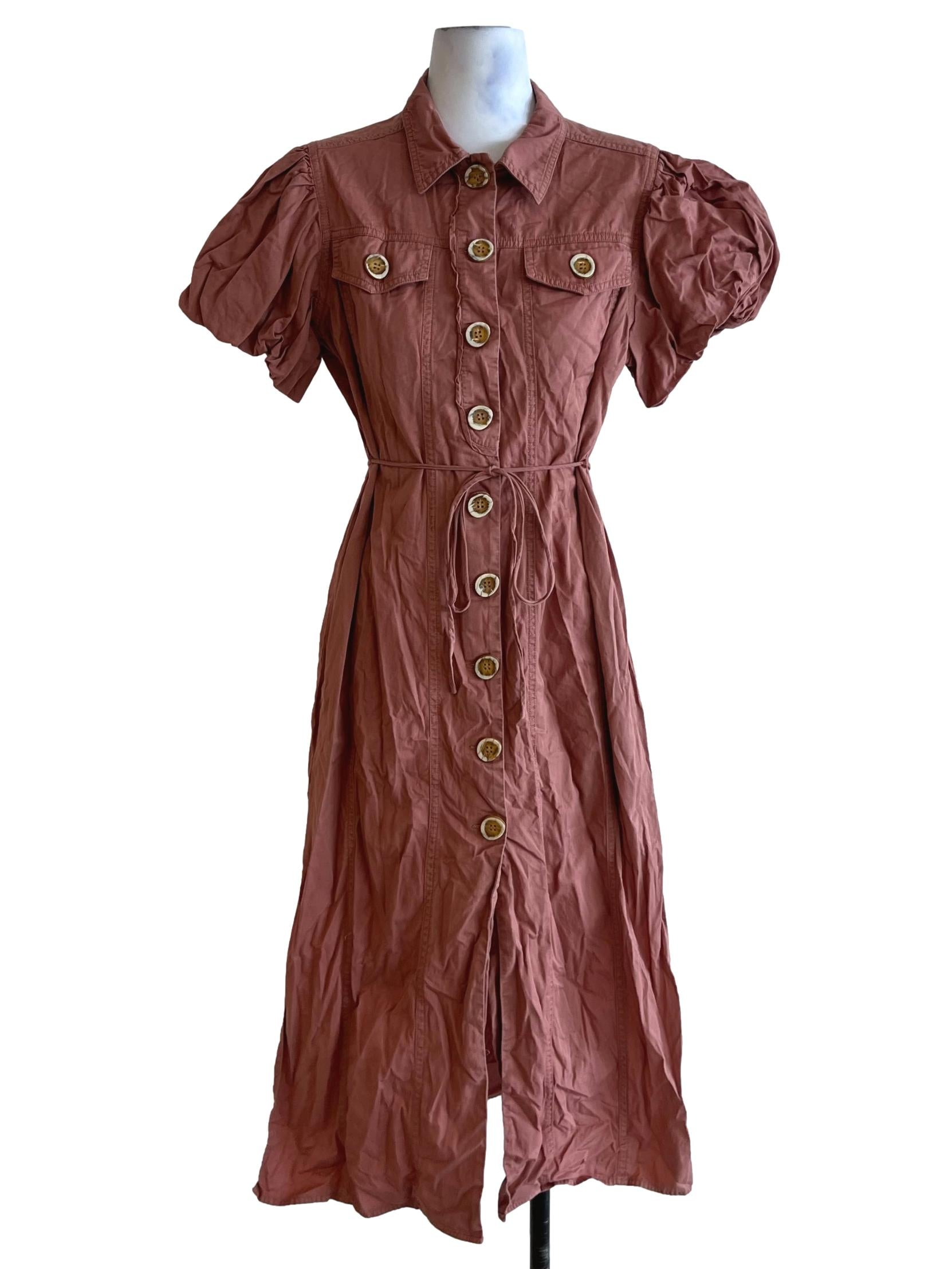 Blush Pink Wing Collar Shirt Dress