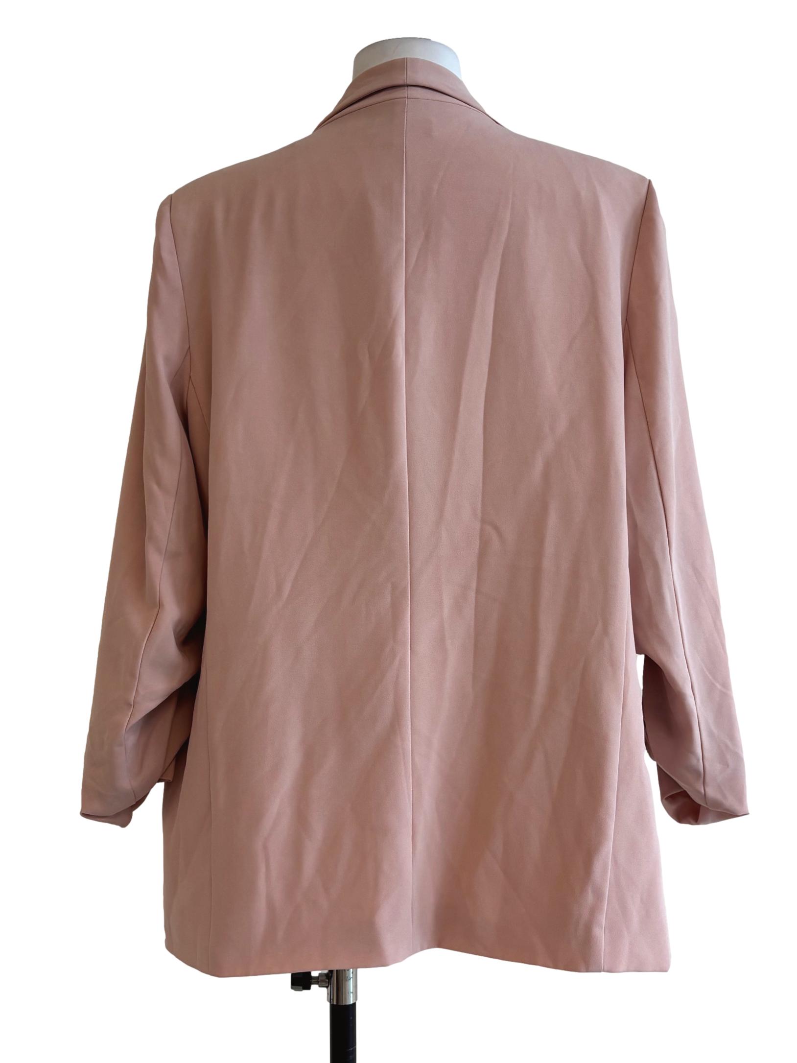 Baby Pink Ruched Sleeve Blazer LB