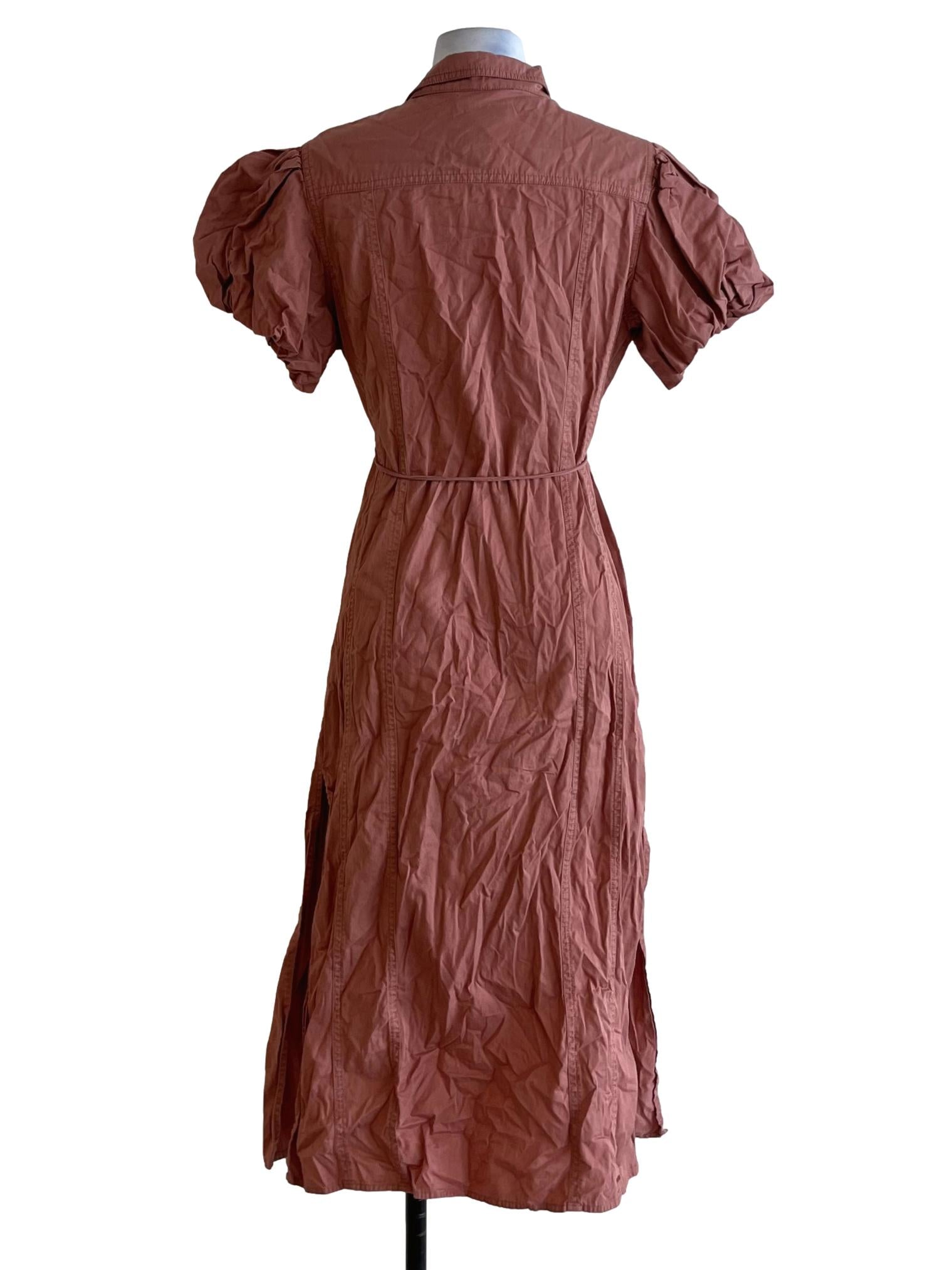 Blush Pink Wing Collar Shirt Dress
