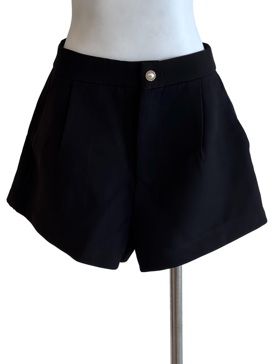 Jet Black Casual Shorts