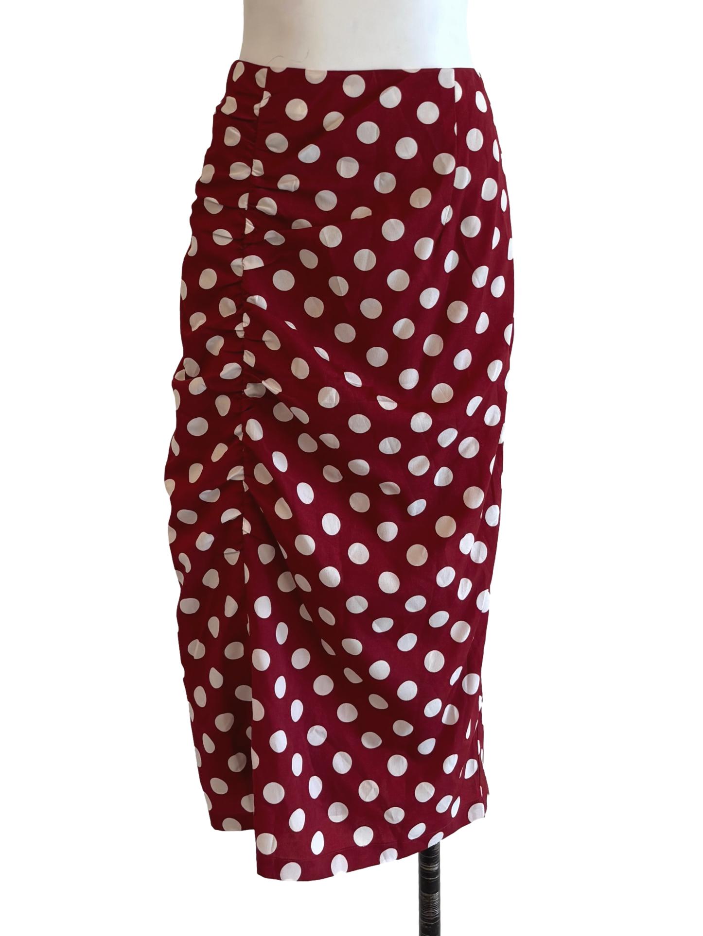 Cherry Red Polka Dot Pencil Skirt LB