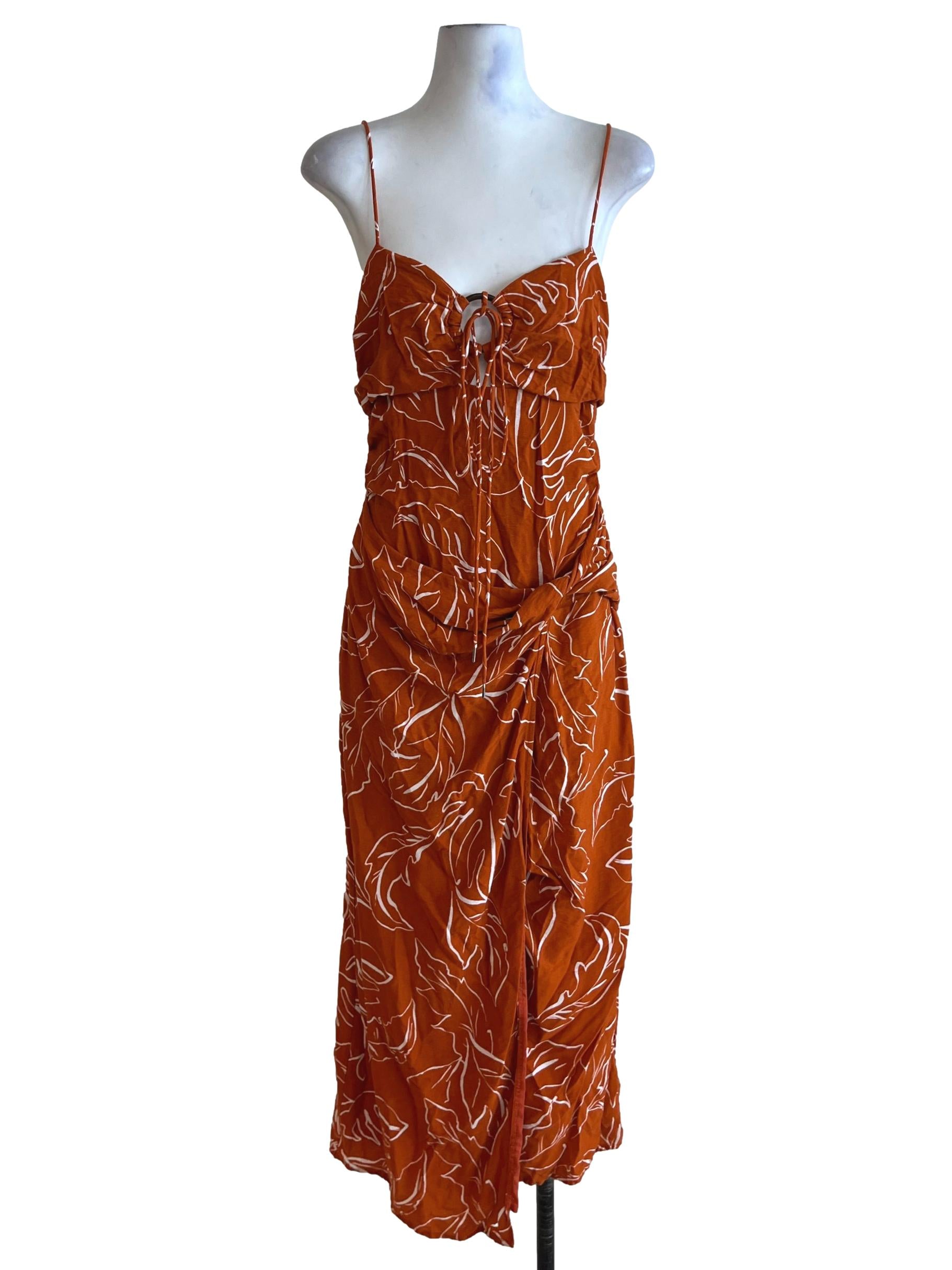 Amber Orange Abstract Sheath Dress