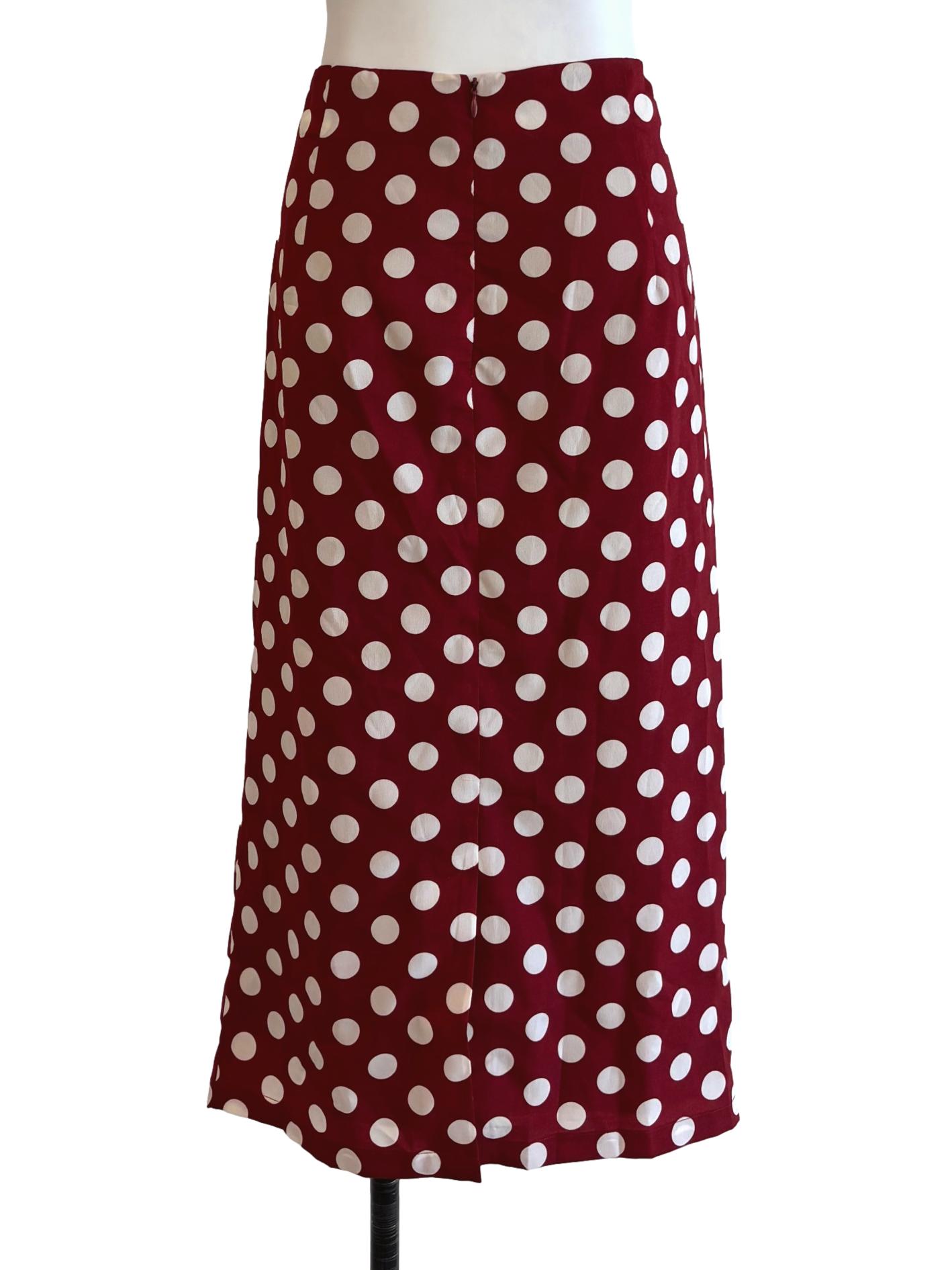 Cherry Red Polka Dot Pencil Skirt LB