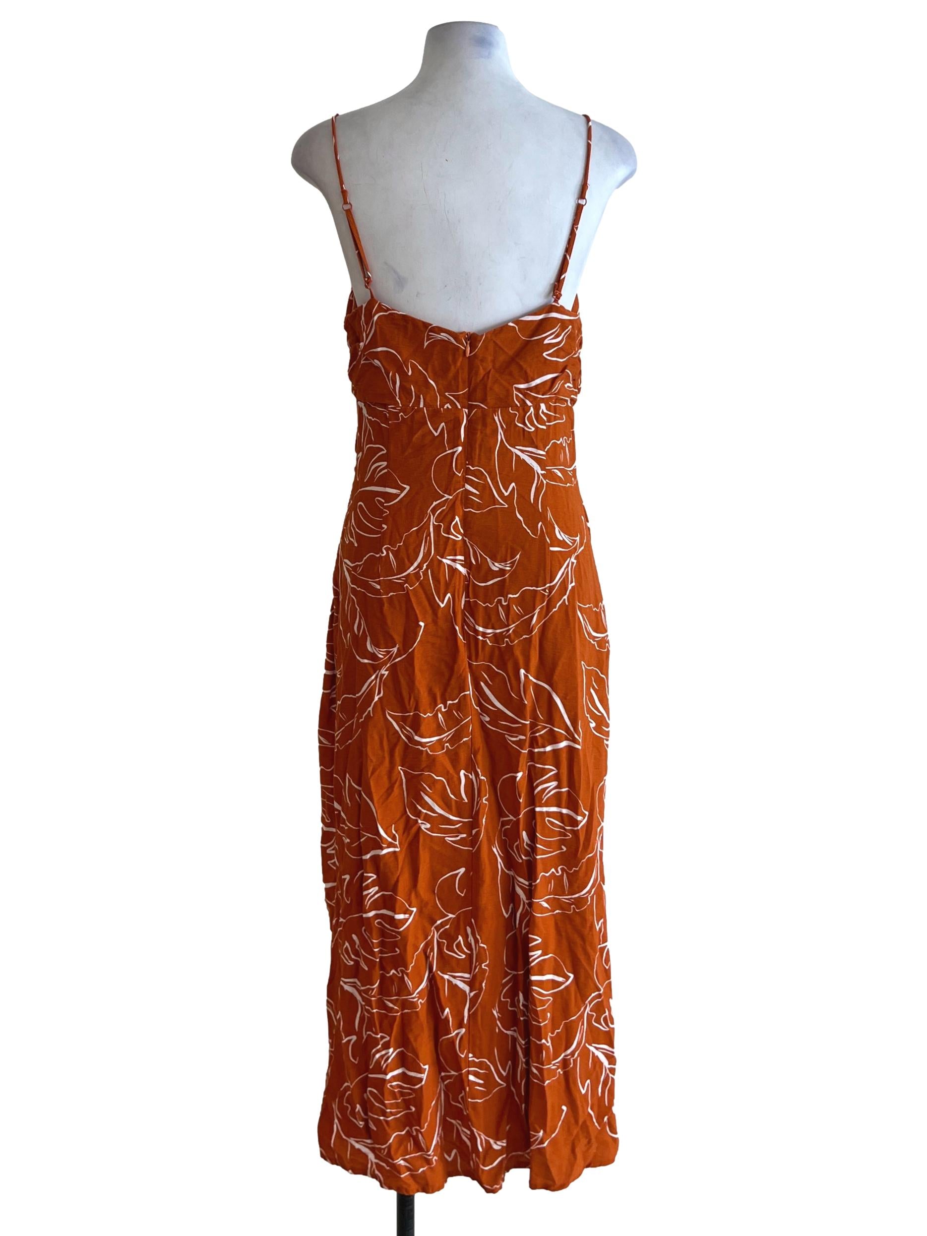 Amber Orange Abstract Sheath Dress