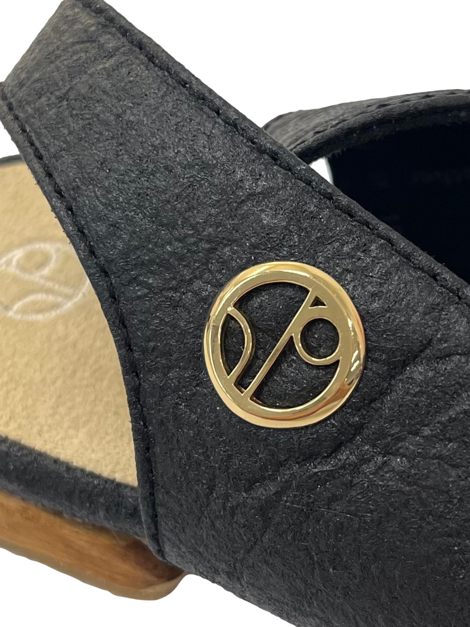 Charcoal Black Cannes Slingback Flat