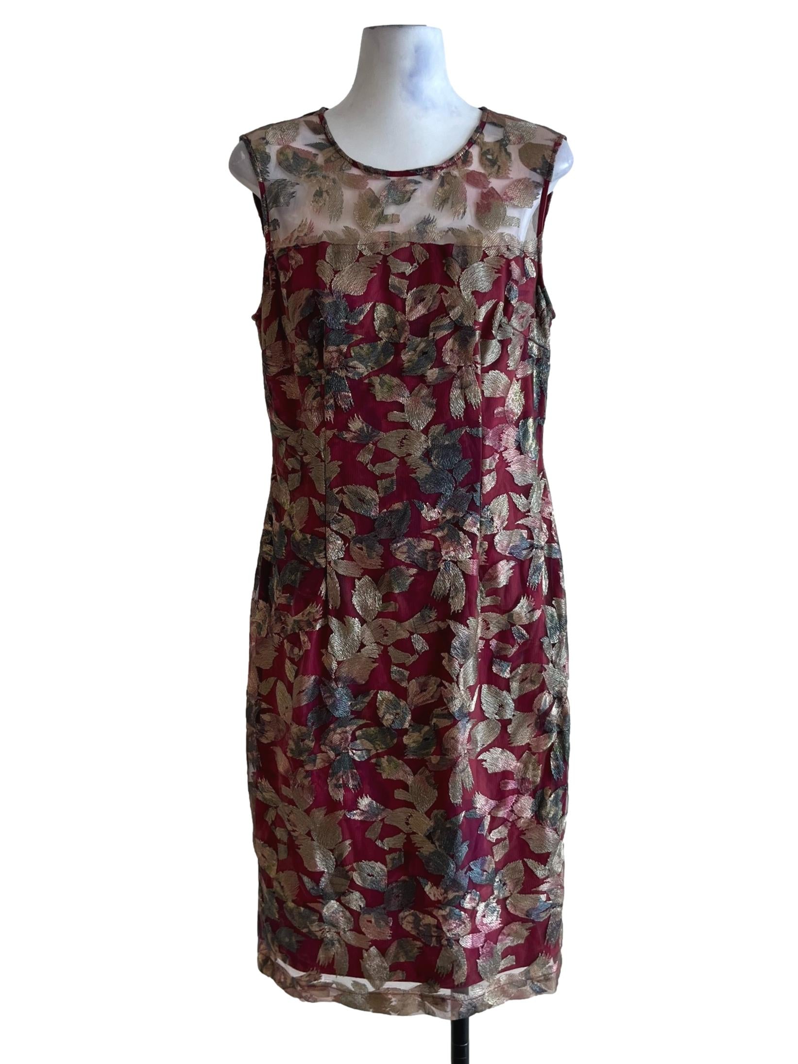 Magenta Purple Lace Sheath Dress