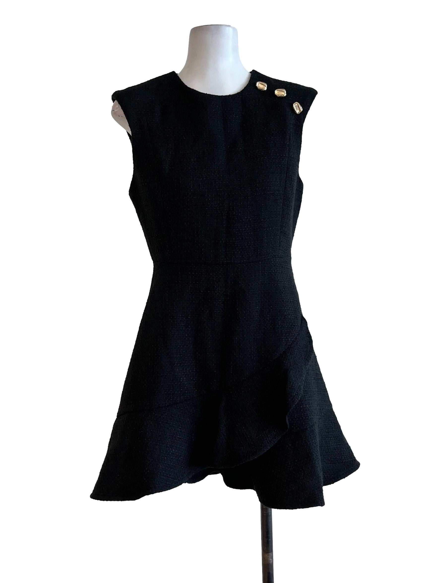 Black Pattern Lined Dress