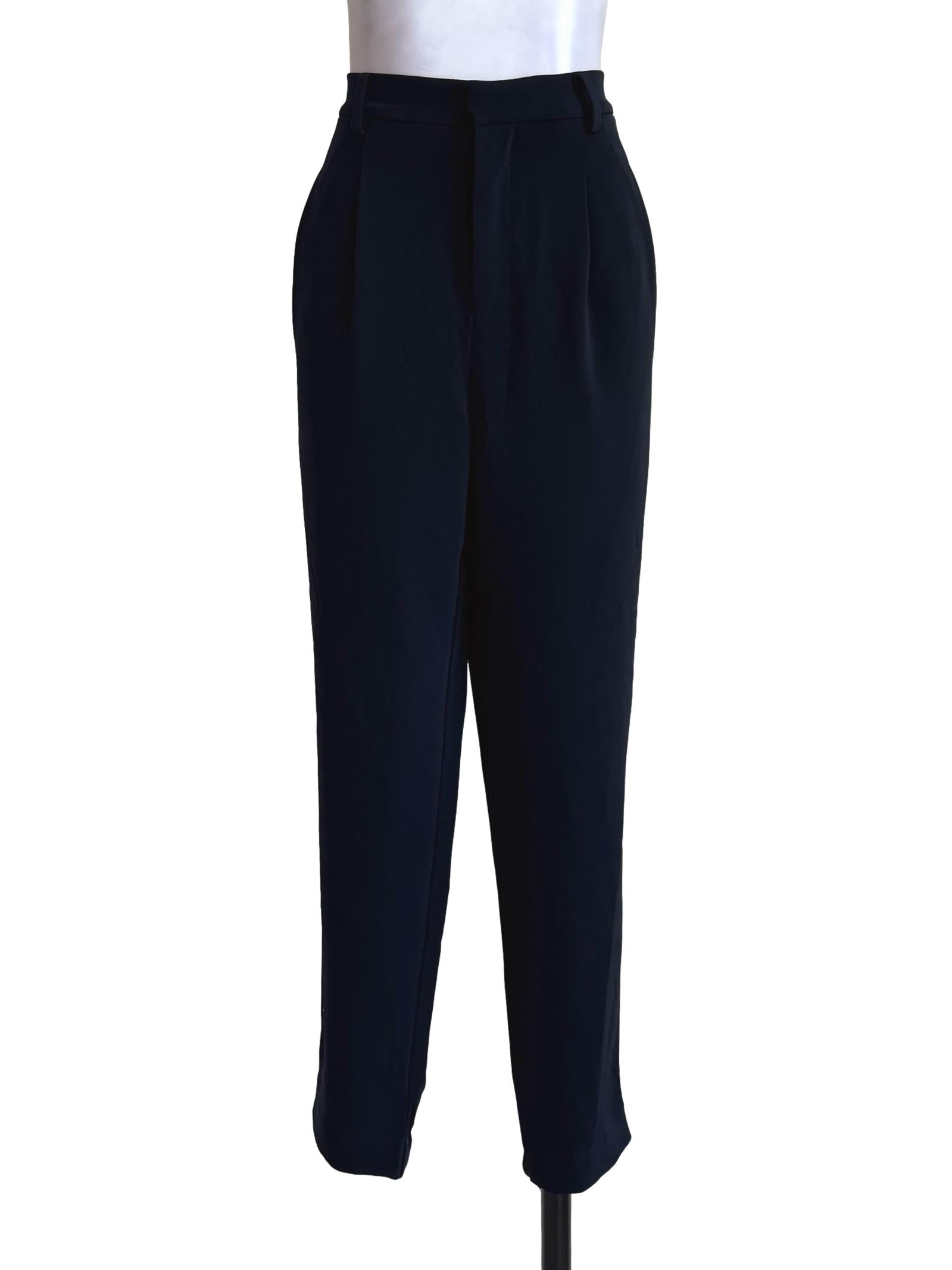 Blue Black Carrot Cut Long Pants