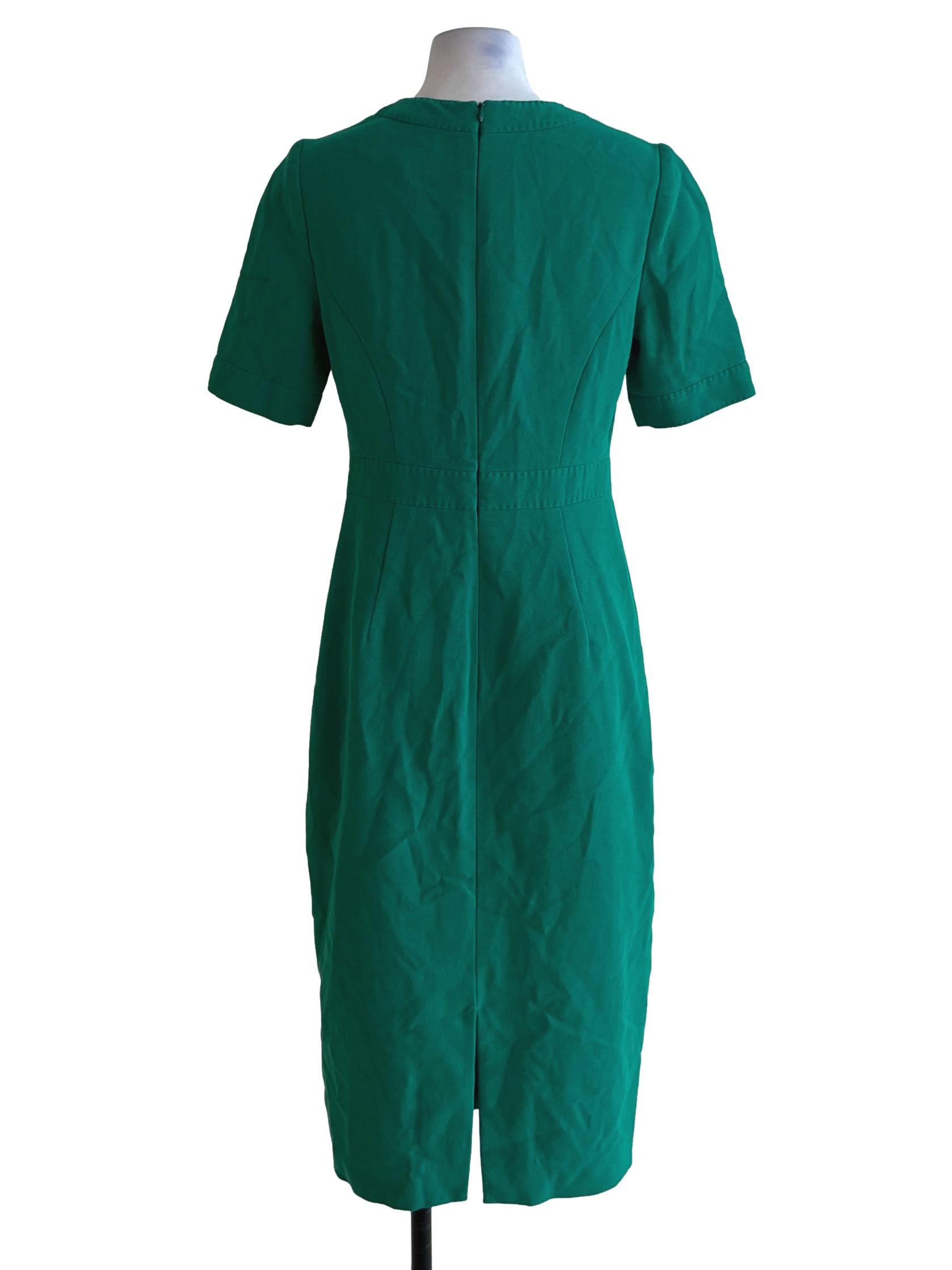 Fern Green Jewel Neckline Sheath Dress