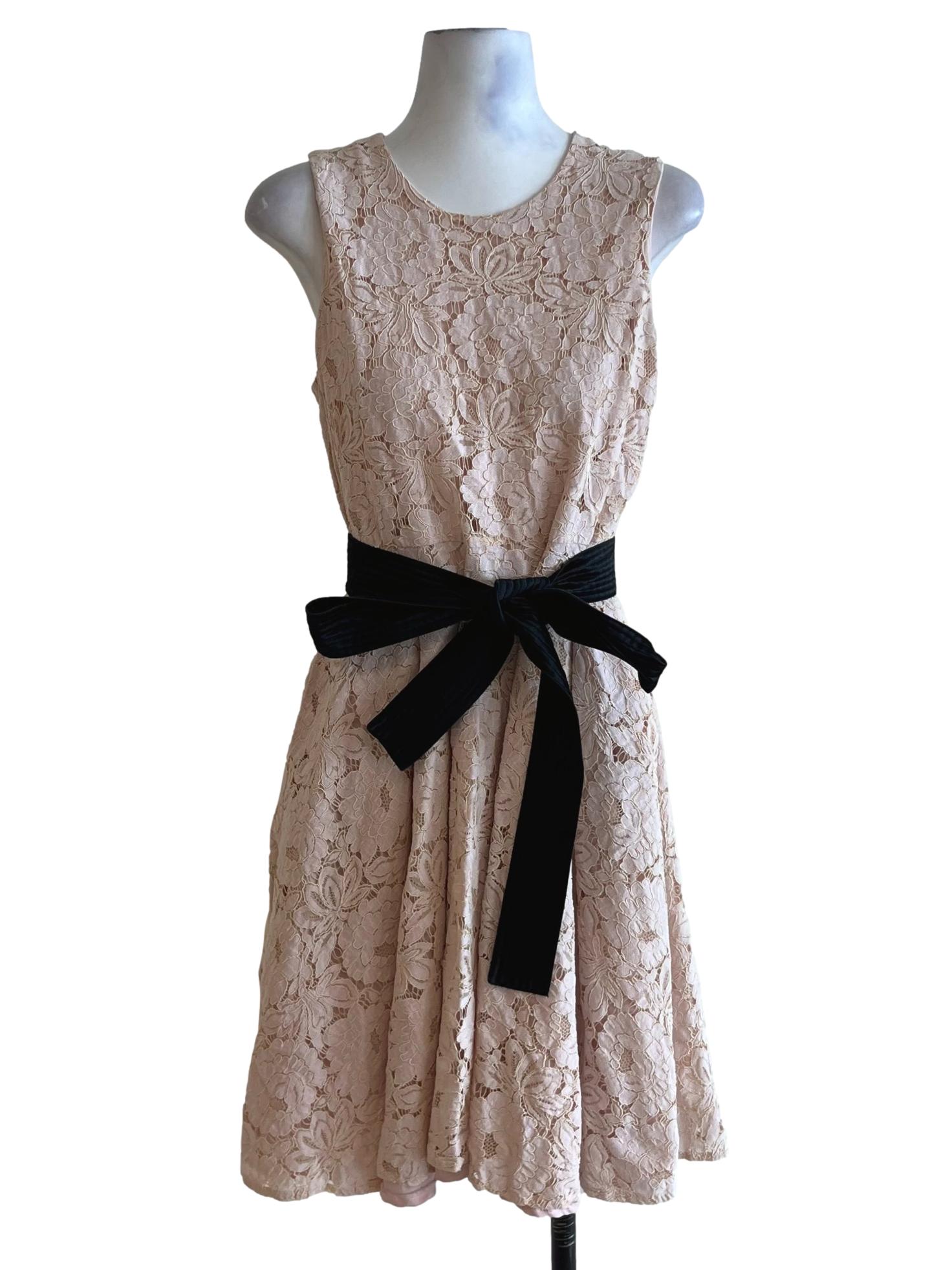 Blush Pink Lace A-Line Dress