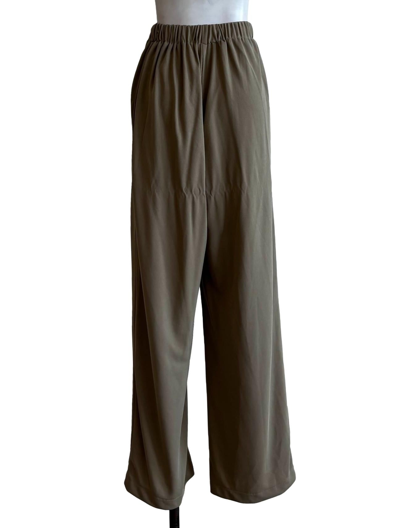 Khaki Lined Relaxed Pants