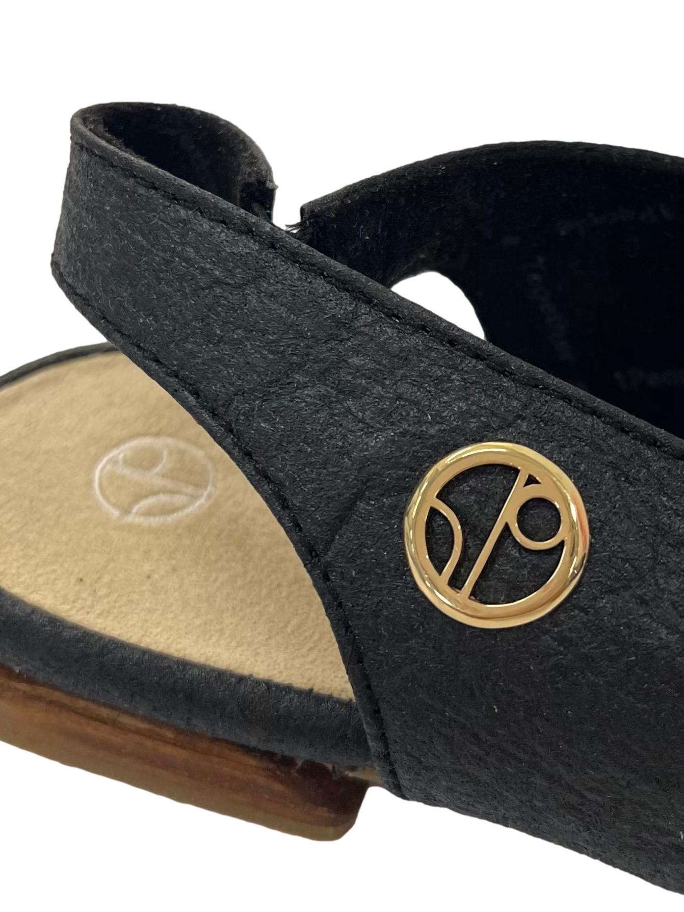 Charcoal Black Cannes Slingback Flat