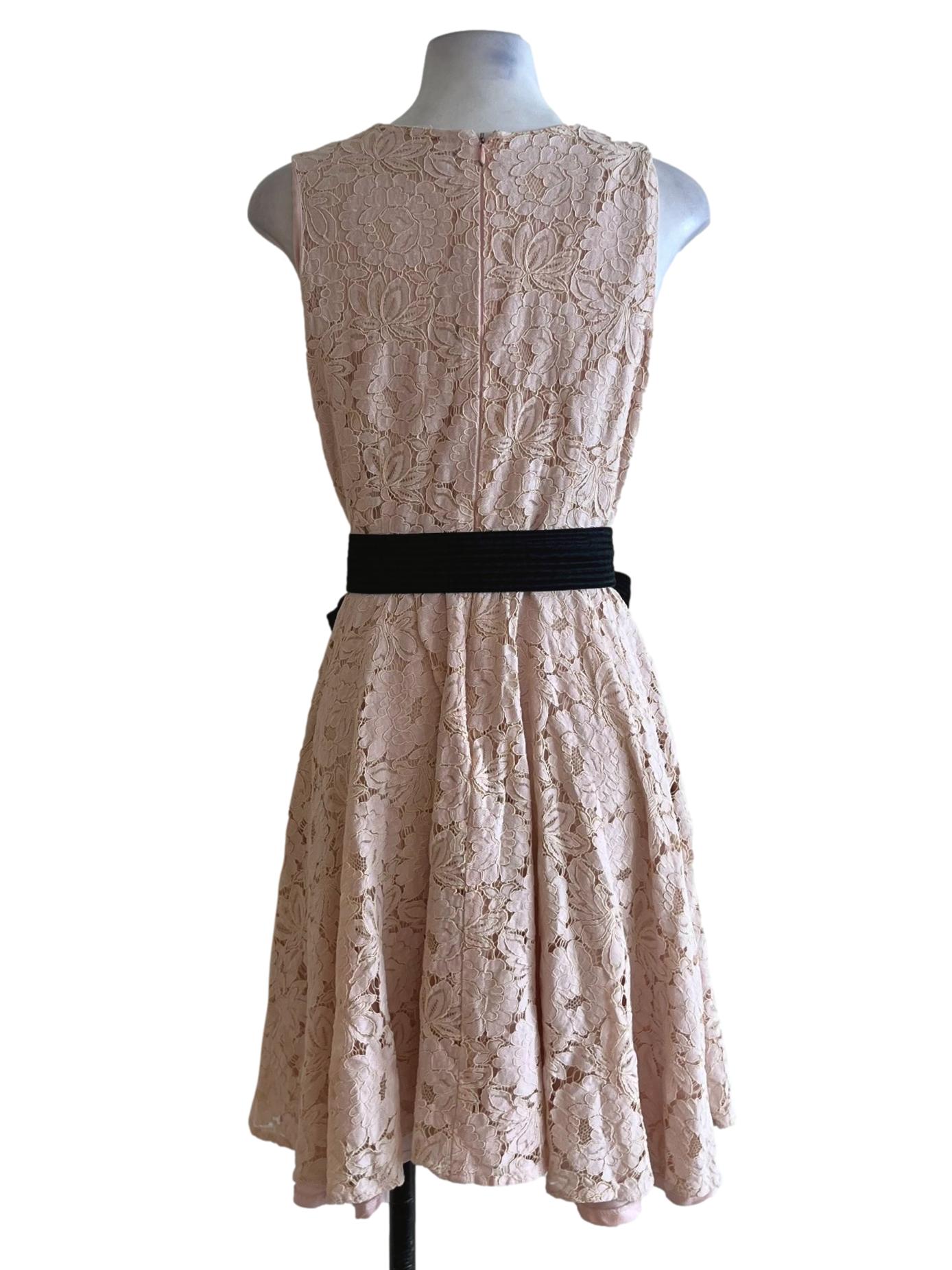 Blush Pink Lace A-Line Dress