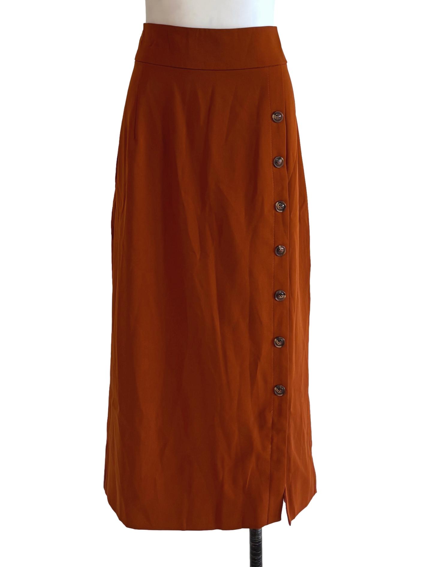 Burnt Orange Midi Skirt LB