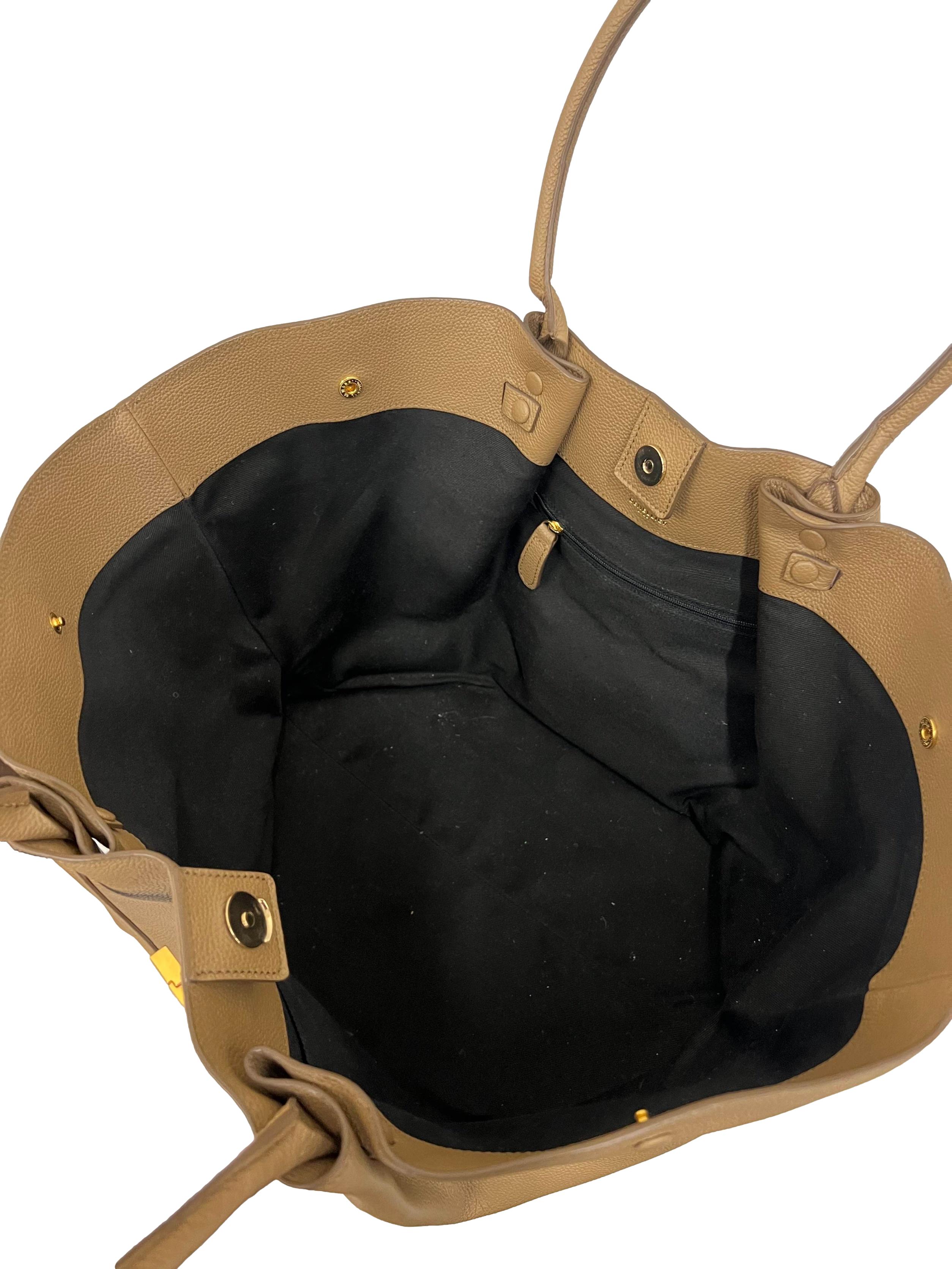 Large Tote Bag In Light Beige