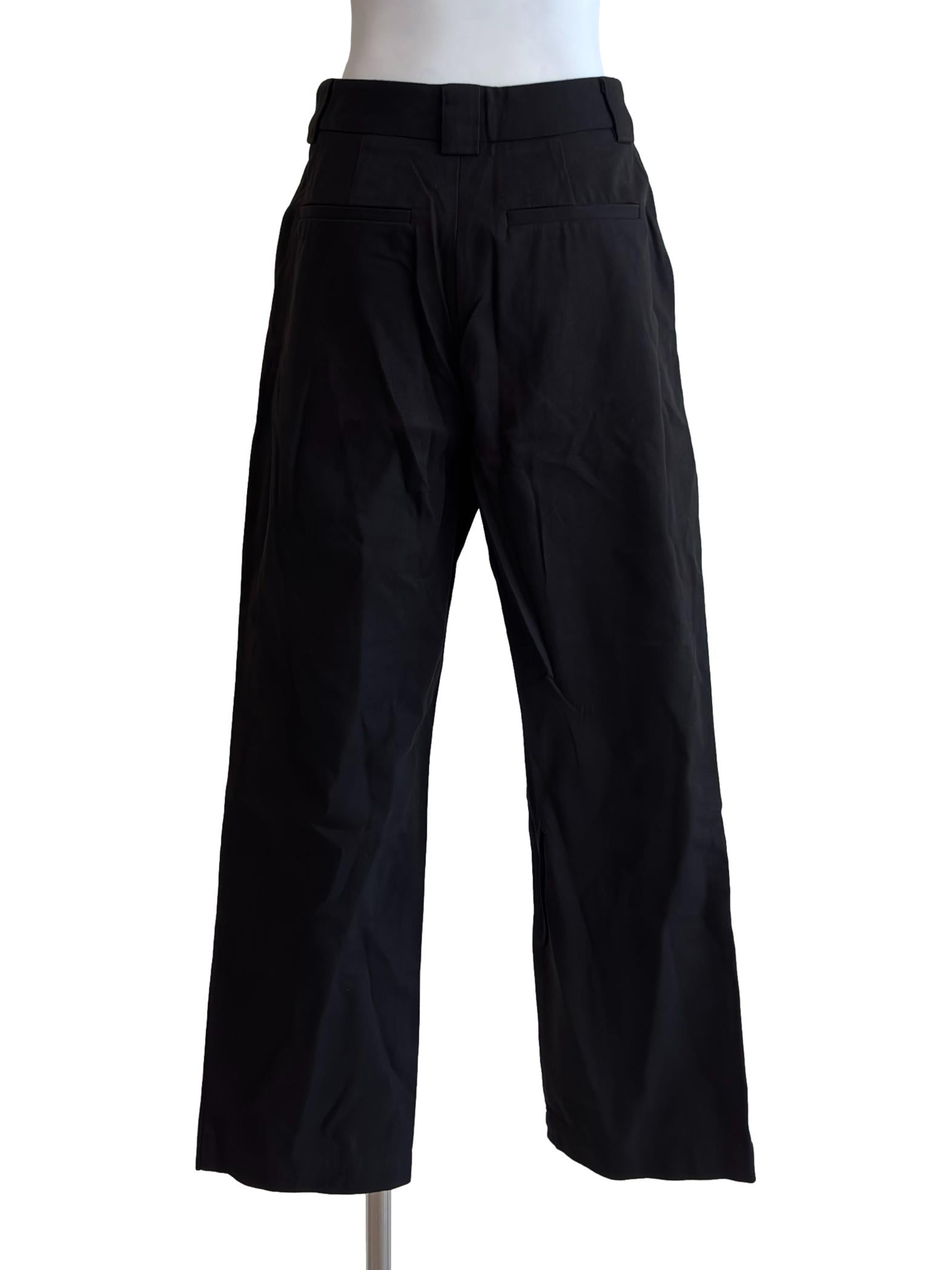 Onyx Black Straight Suiting Pants