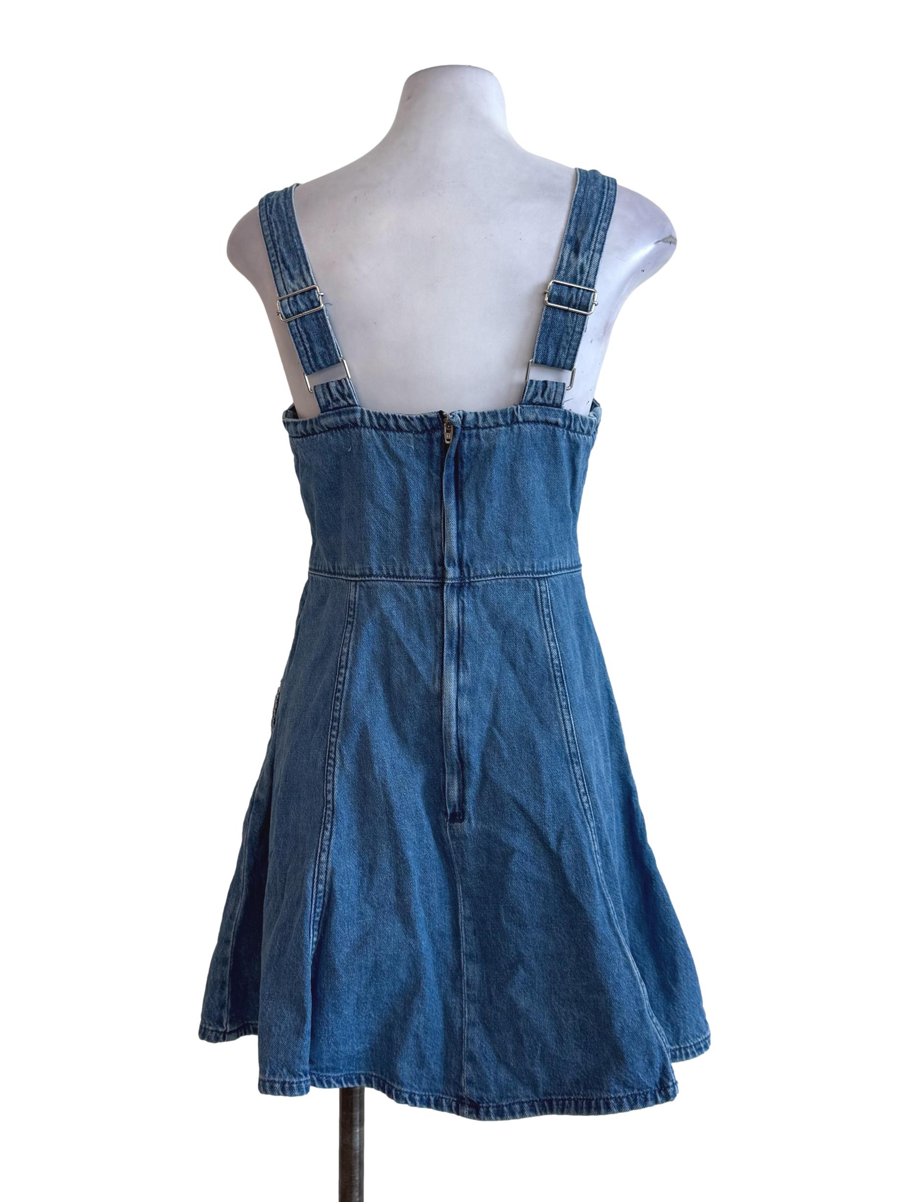 Acid Wash Heart Shape Sleeveless Dress