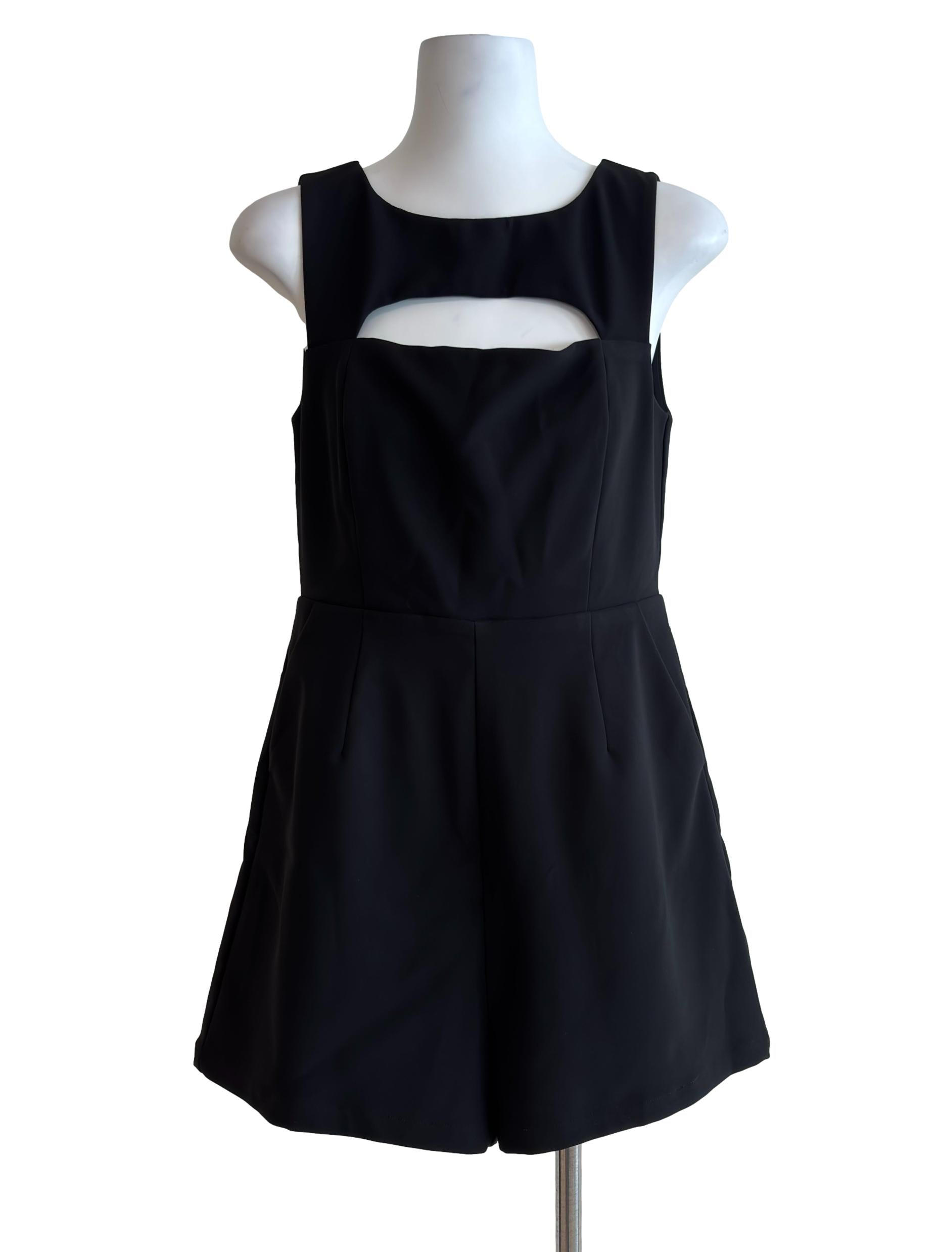 Jet Black Cutout Romper