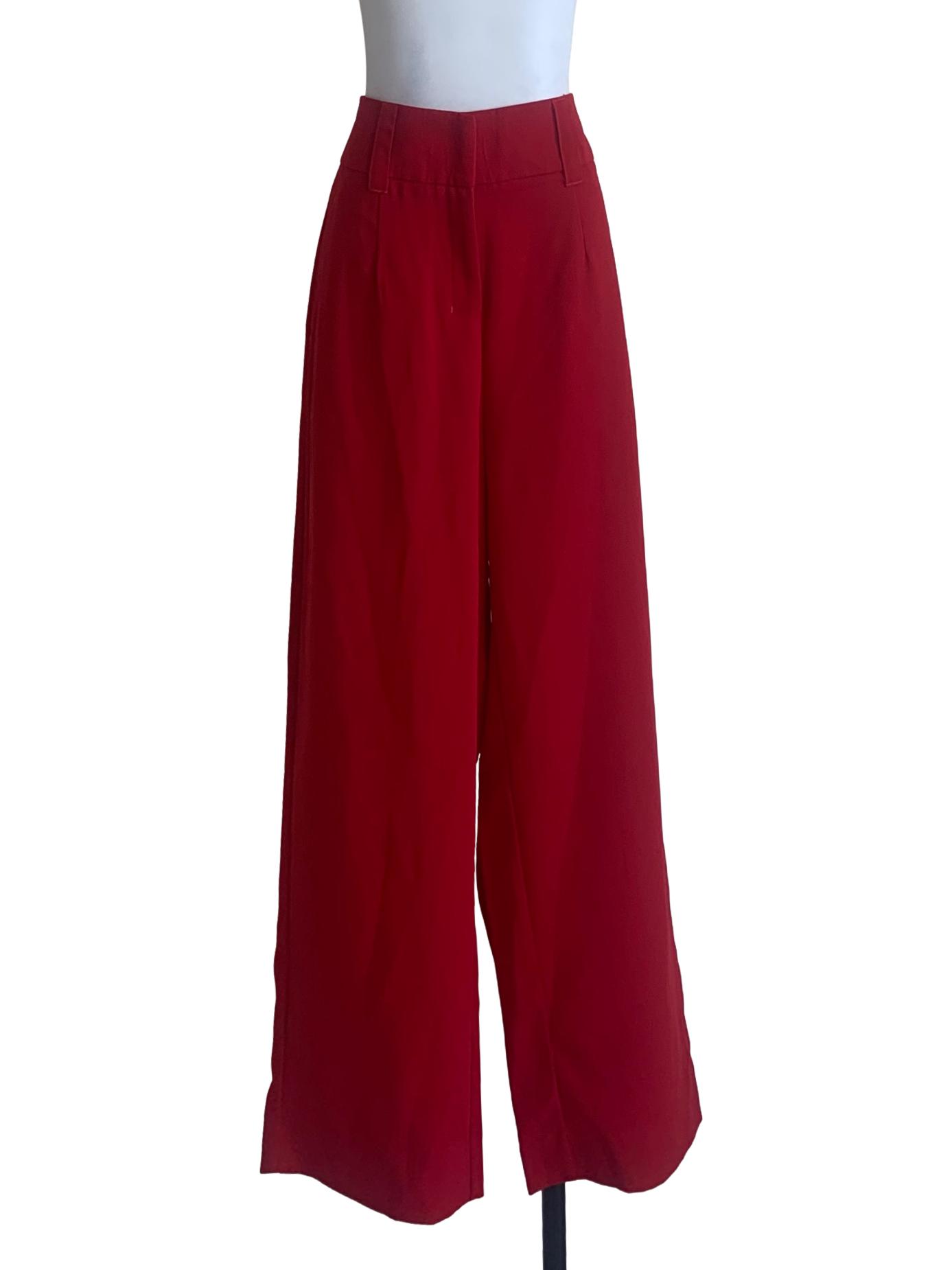 Ruby Red Wide Leg Pants