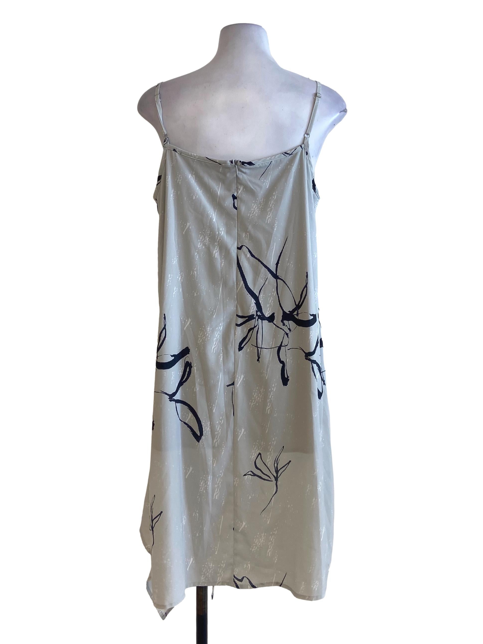 Coin Grey Spaghetti Strap Floral Slip Dress TTR