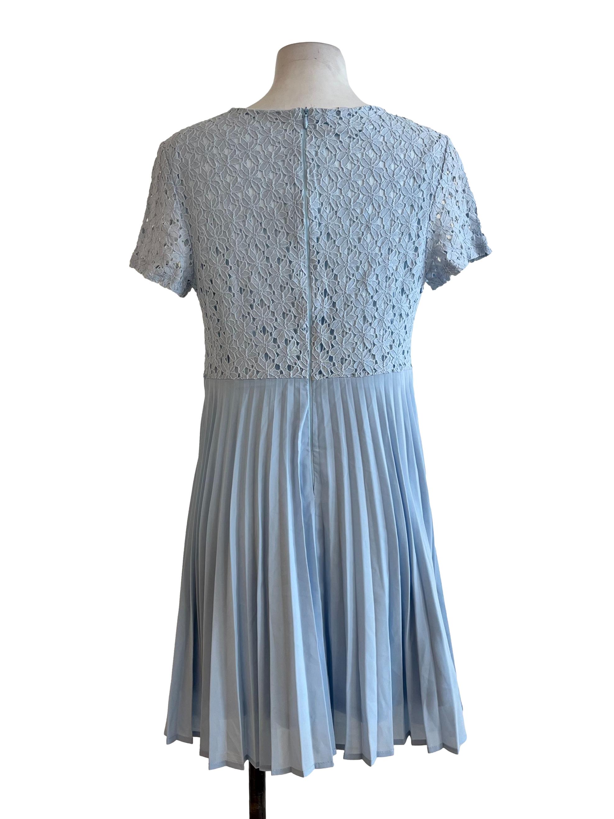 Light Blue Round Neck Dress