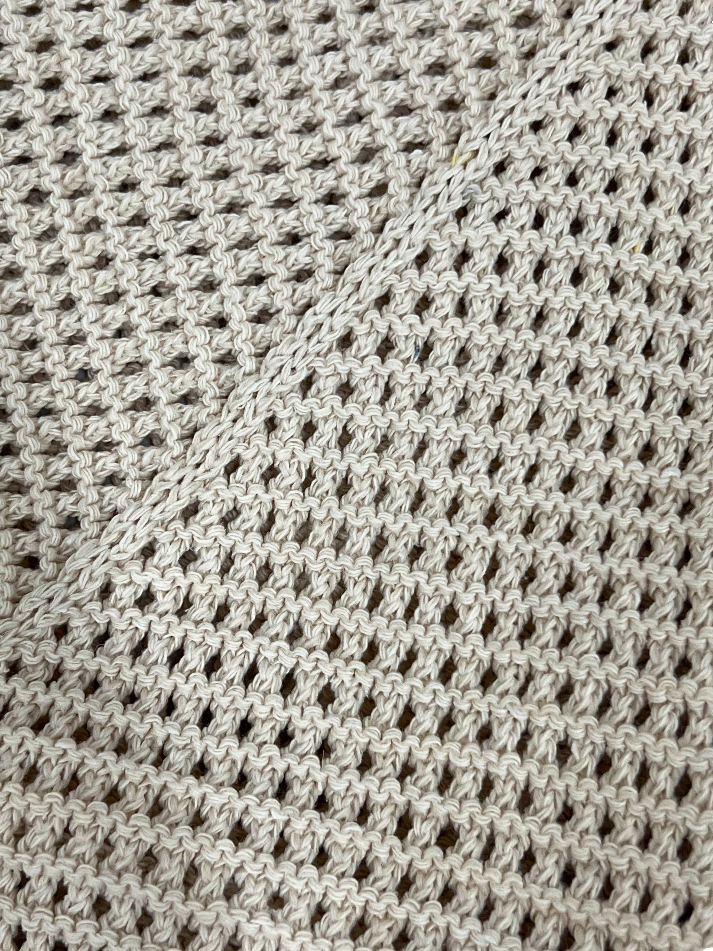 Beige Aro Crochet Tote Bag