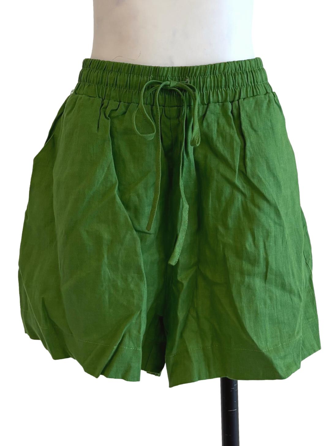 Green Linen Shorts TEM