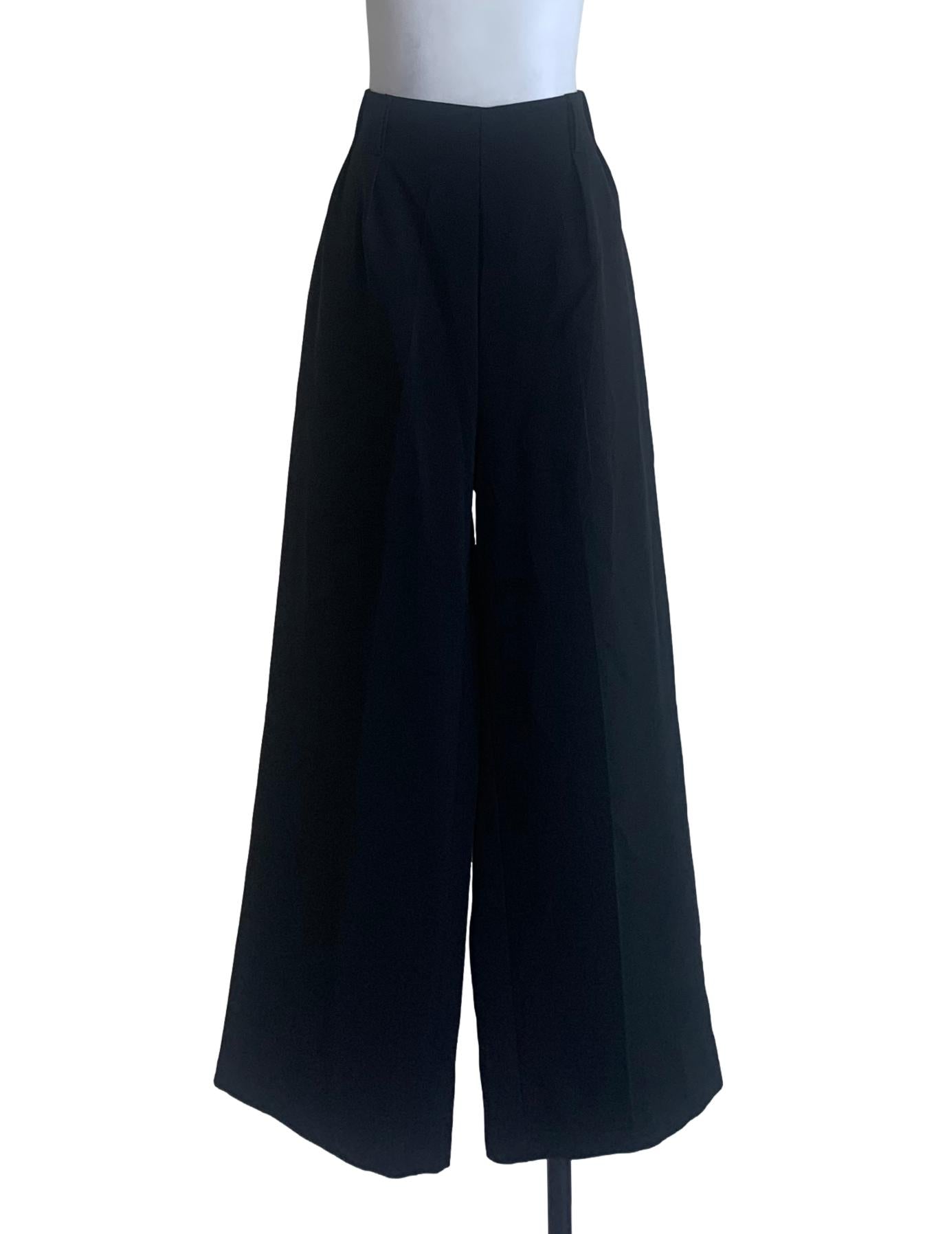 Coal Black Wide Leg Pants