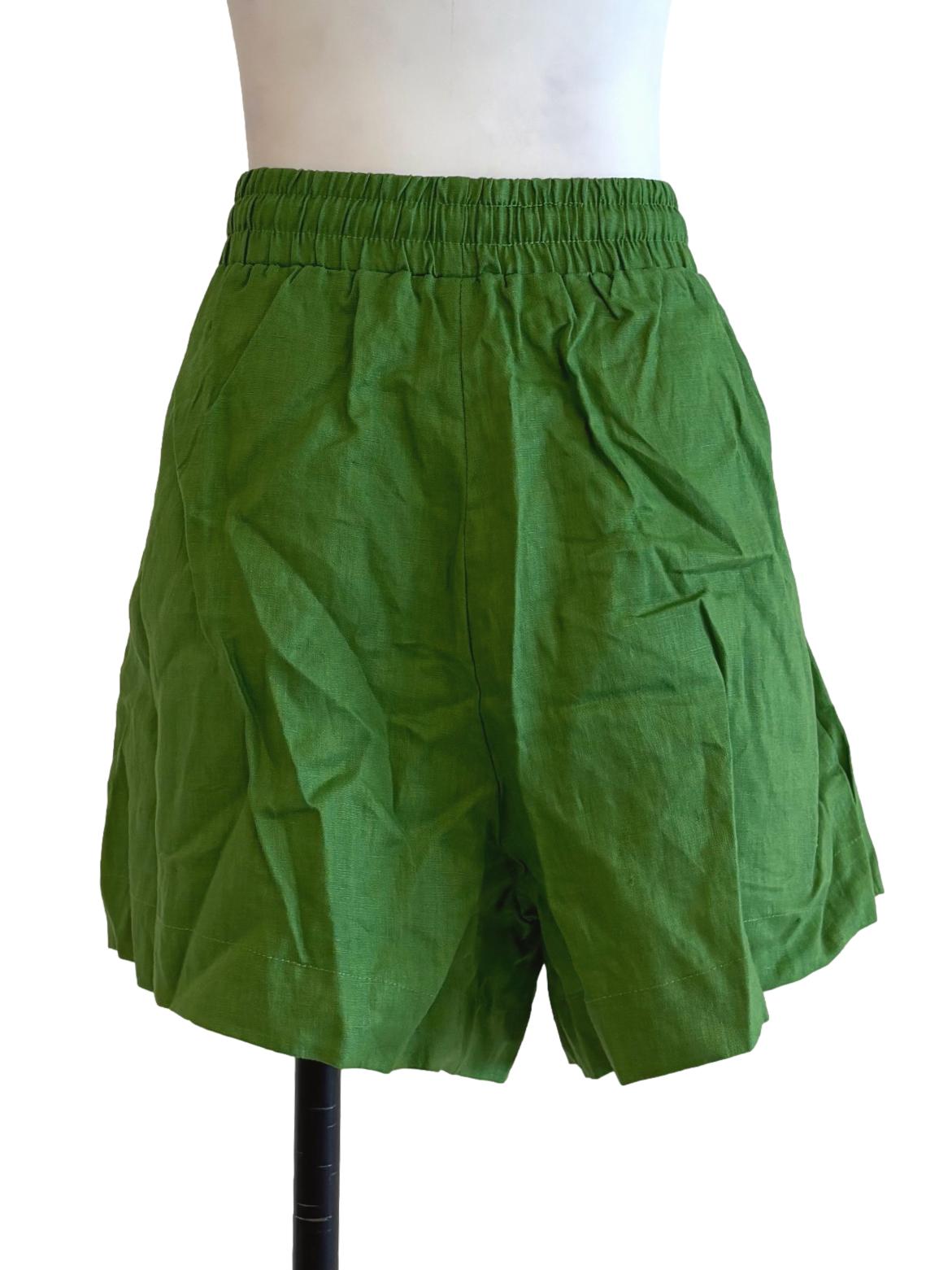 Green Linen Shorts TEM