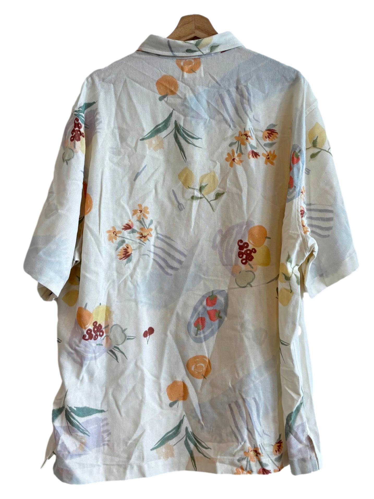 Ivory White Cotton Patterned Shirt