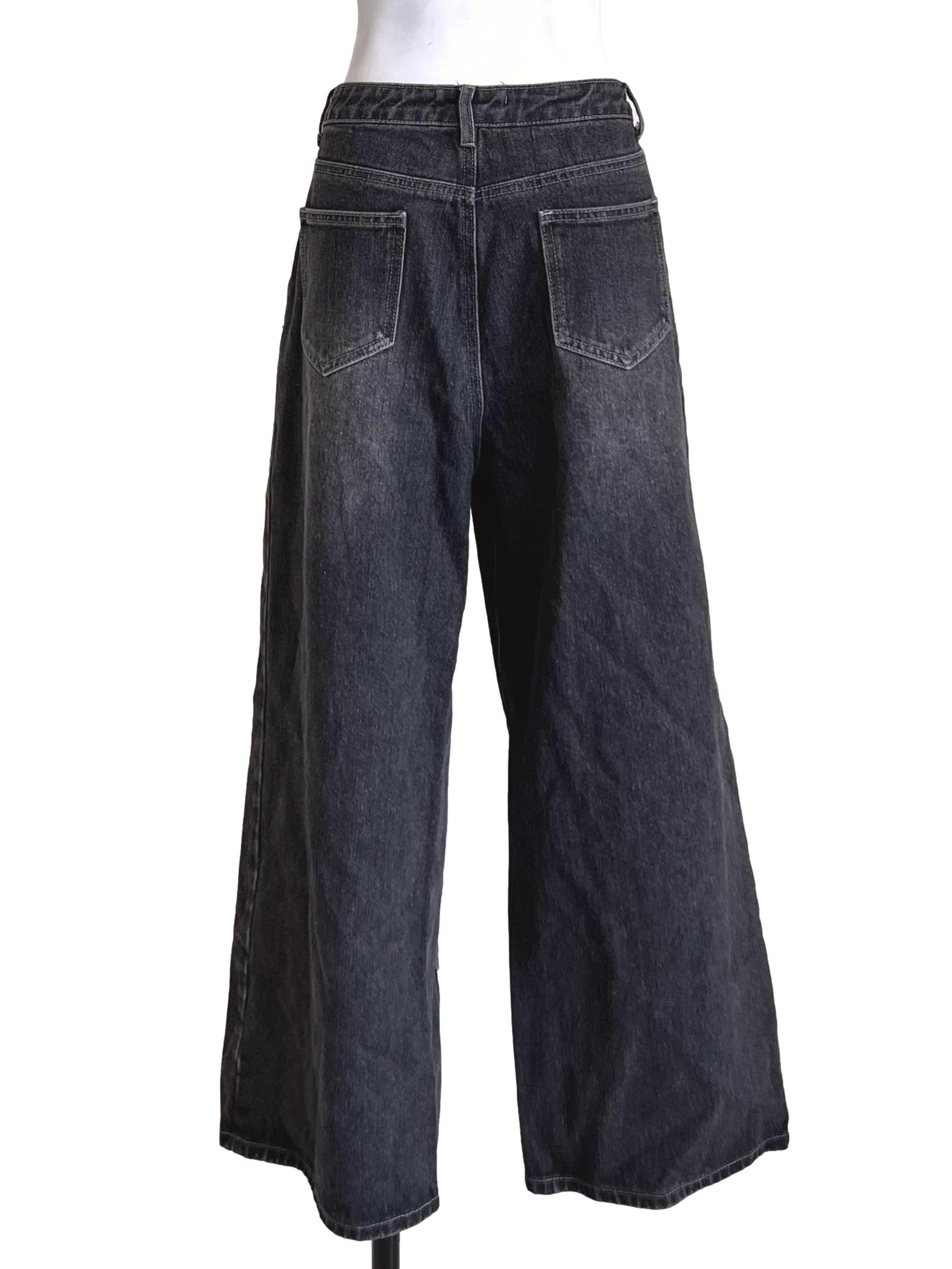 Charcoal Black Loose Fit Jeans TTR