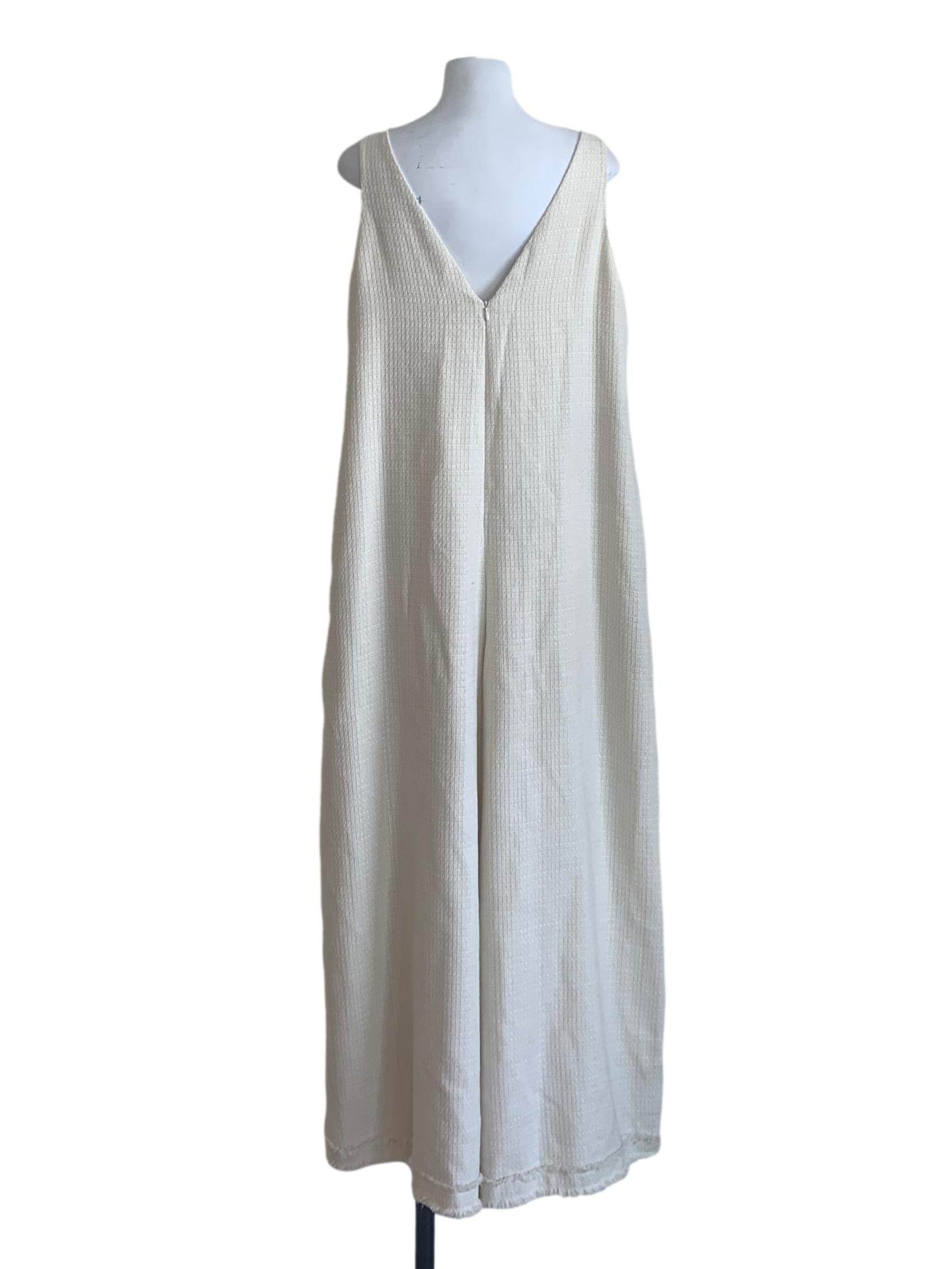 Alabaster White Deep V Neck Jumpsuit