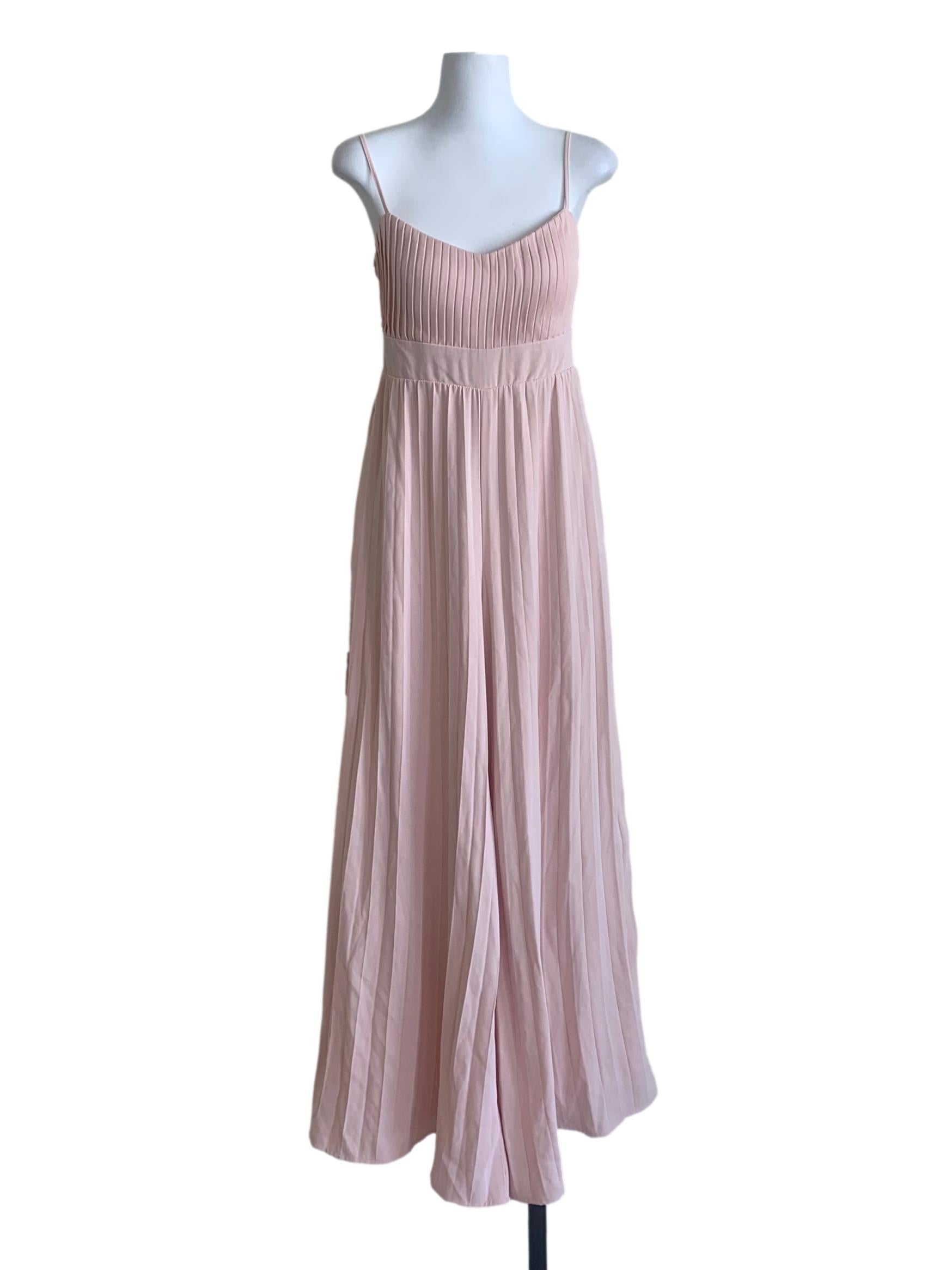 Flamingo Pink Pleated Jumpsuit