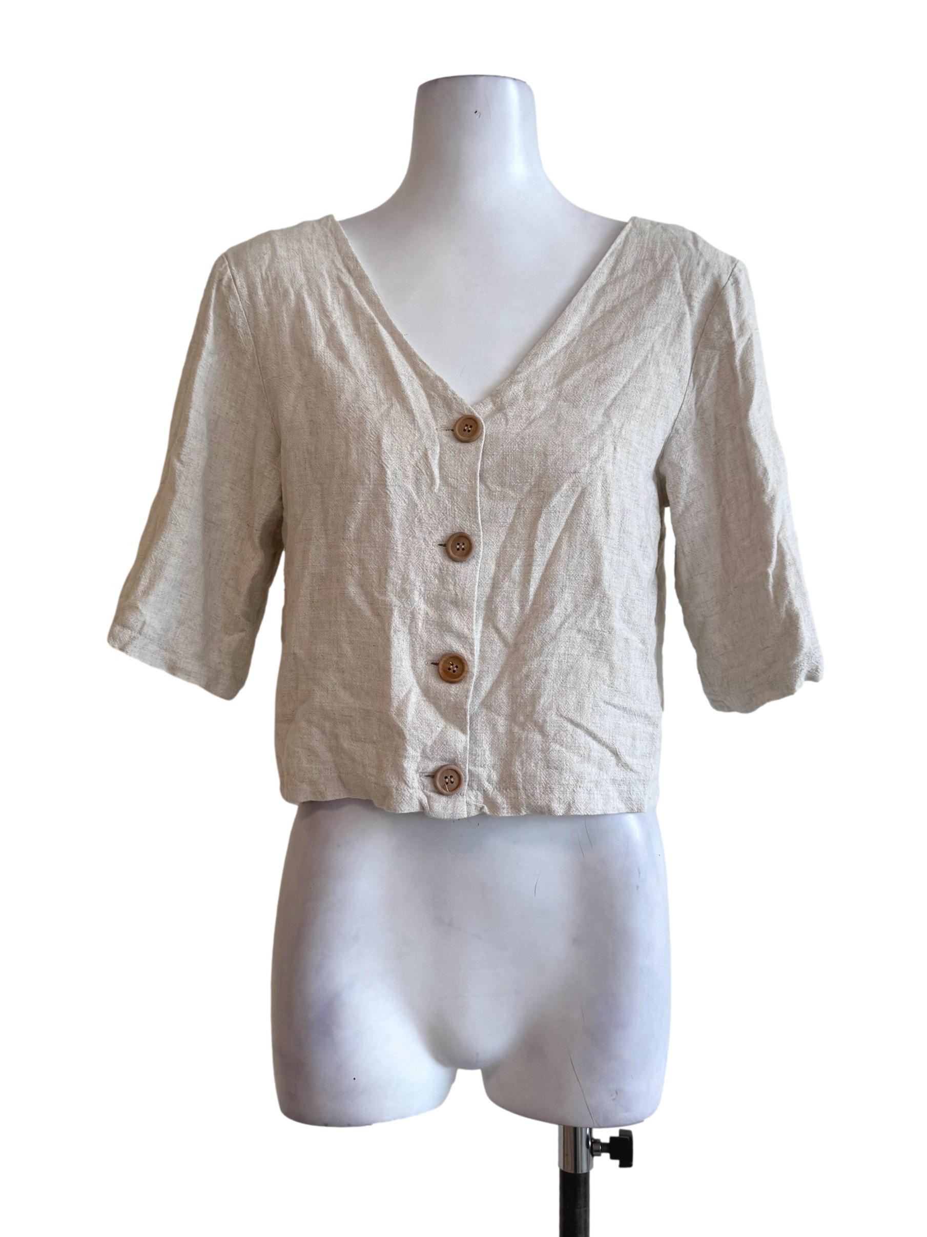 Wheat Beige Quarter Sleeve Outer