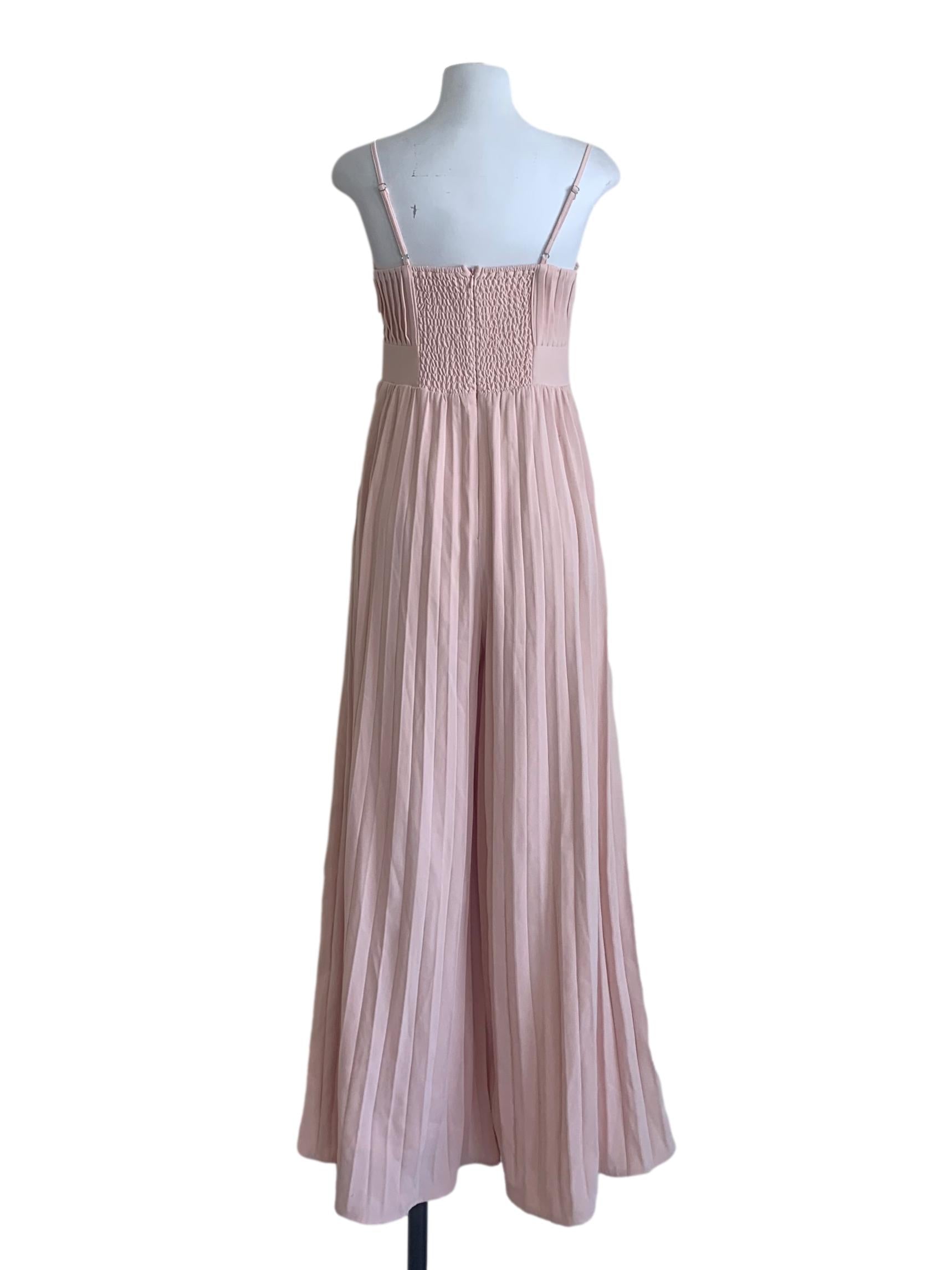 Flamingo Pink Pleated Jumpsuit