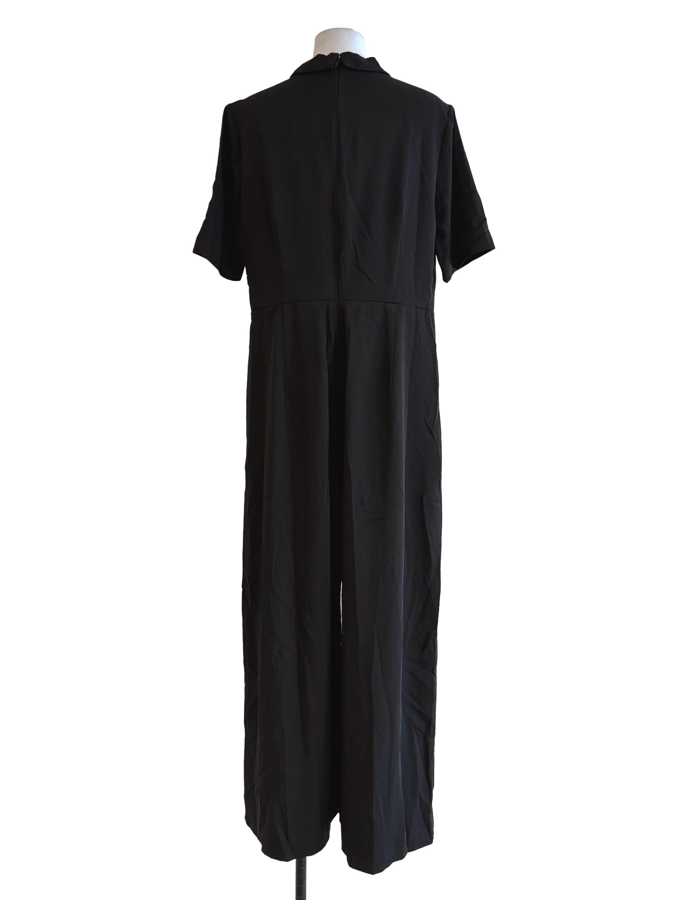 Jet Black Surplice Jumpsuit LB