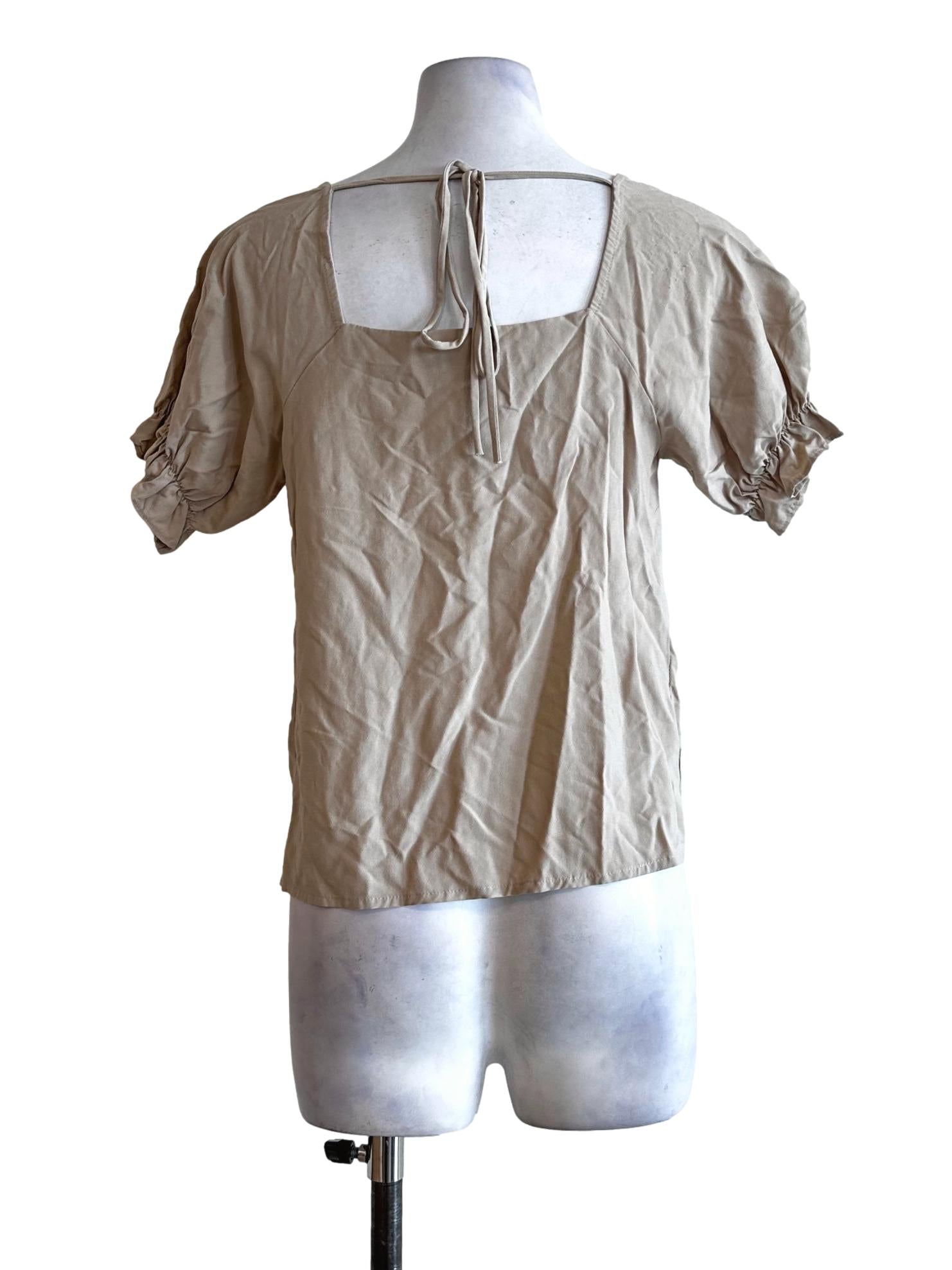 Beige Square Neck Top TEM