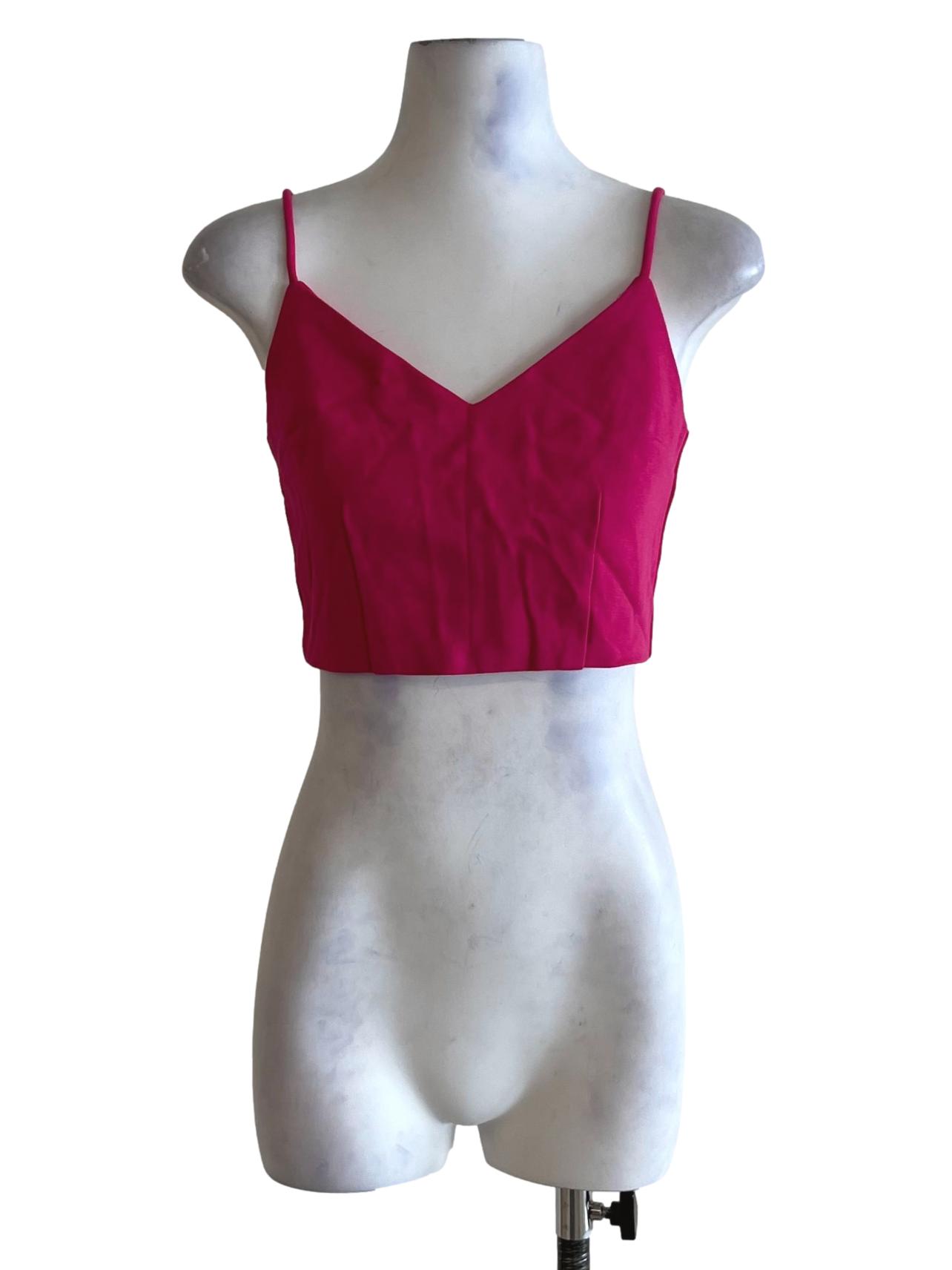 Hot Pink Spaghetti Strap Cropped Top