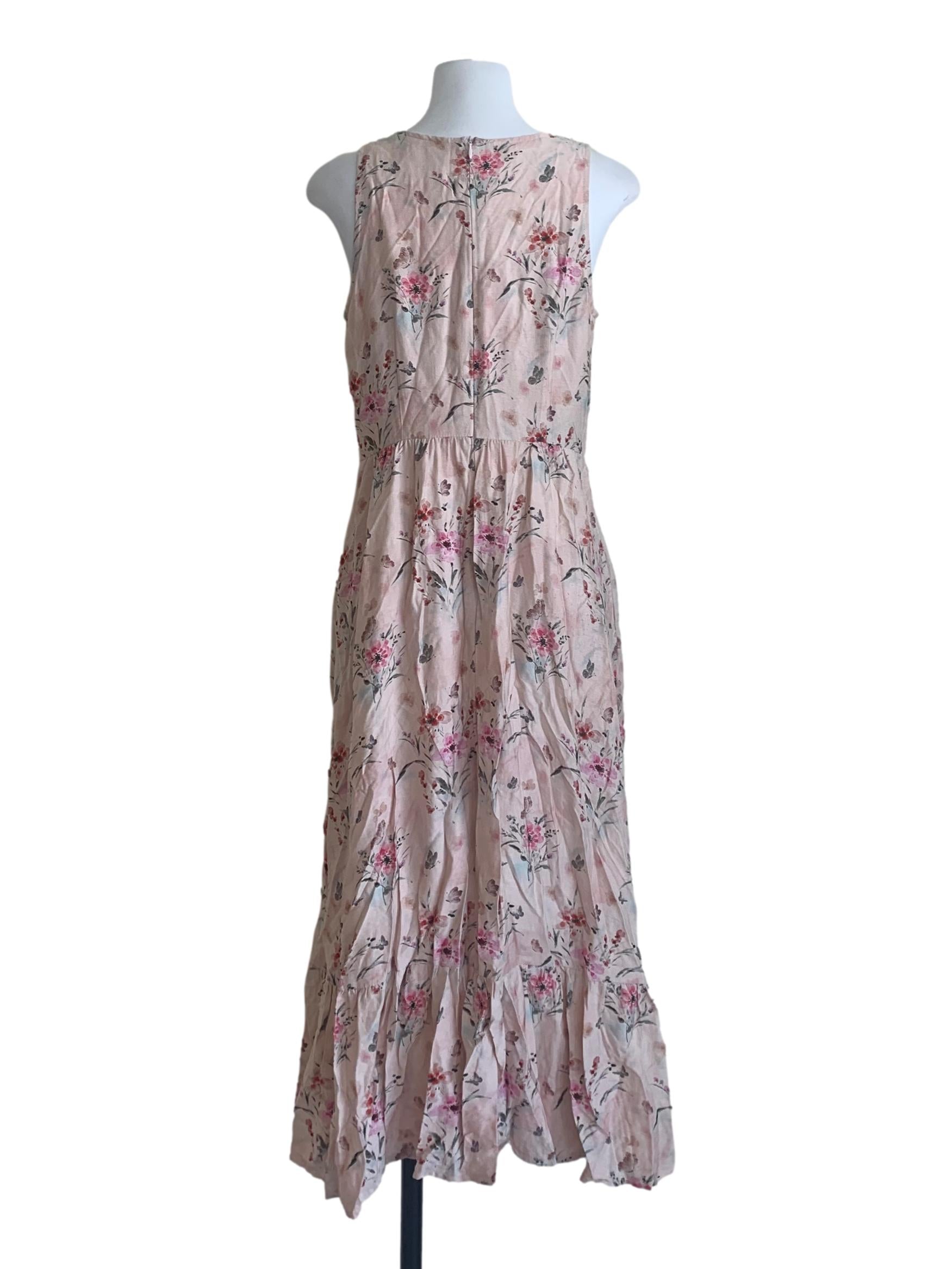 Flamingo Pink Floral Pattern Dress