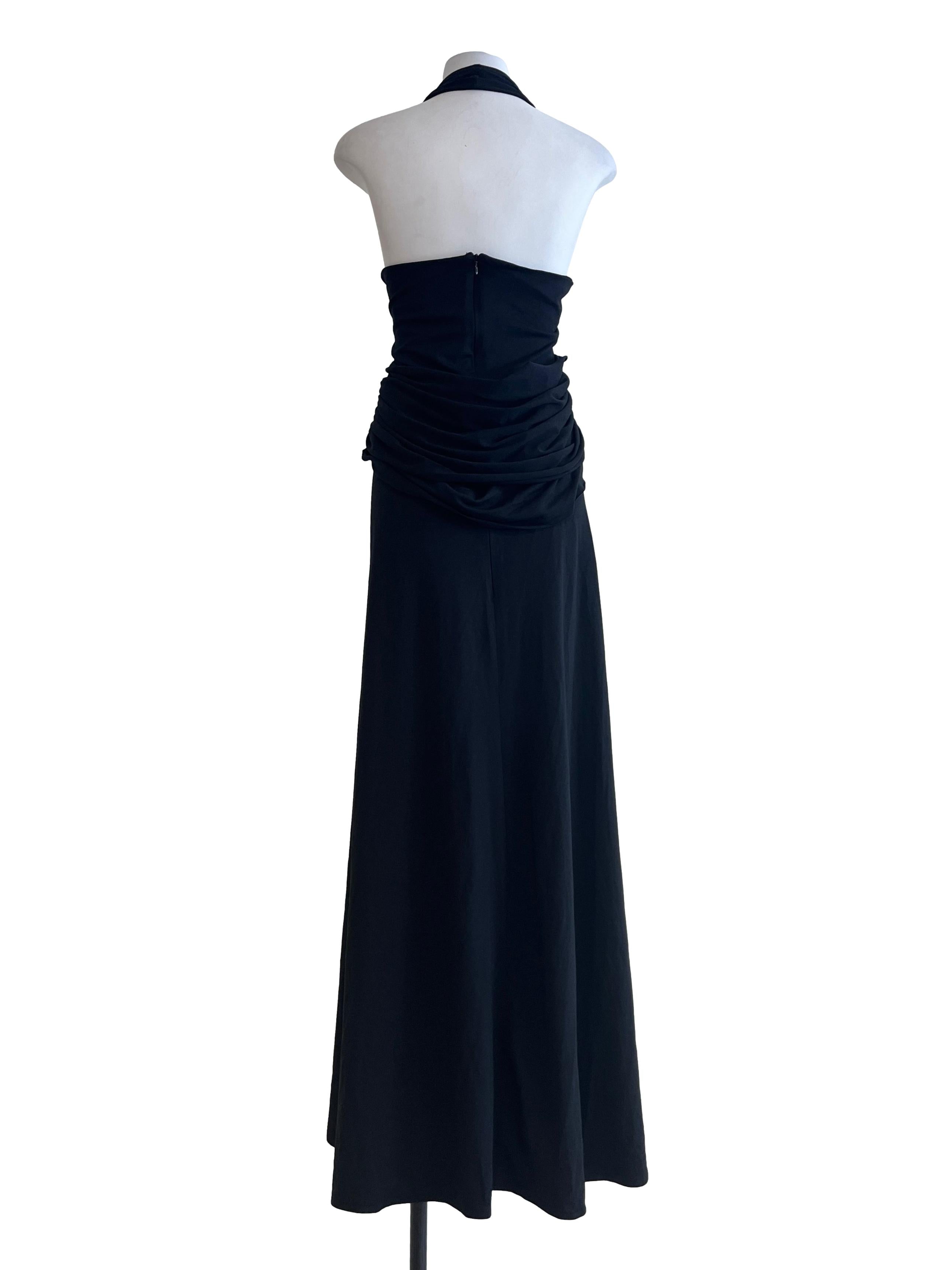 Jade Black Halter Strap Dress
