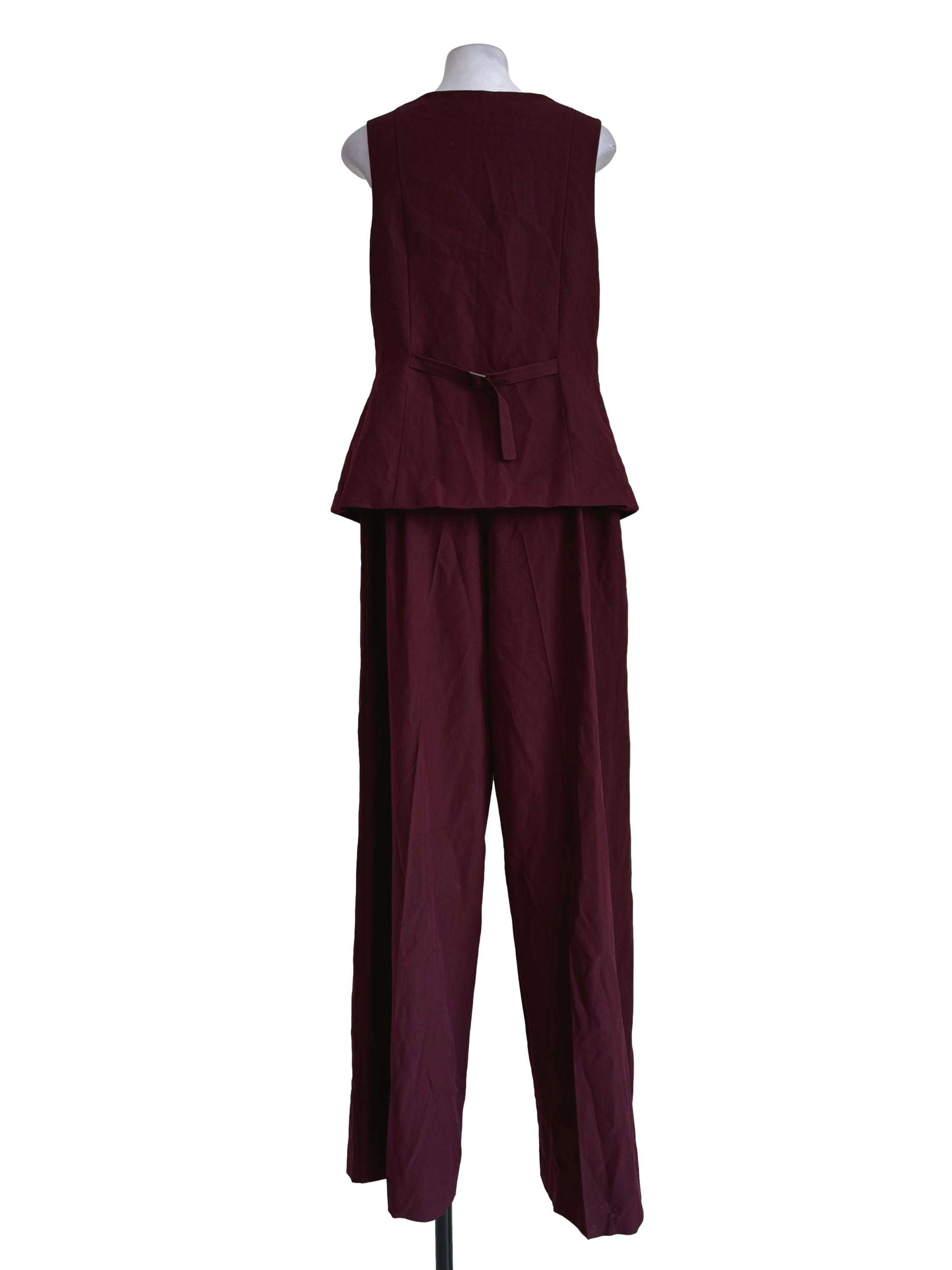 Maroon Vest Like Jumpsuit