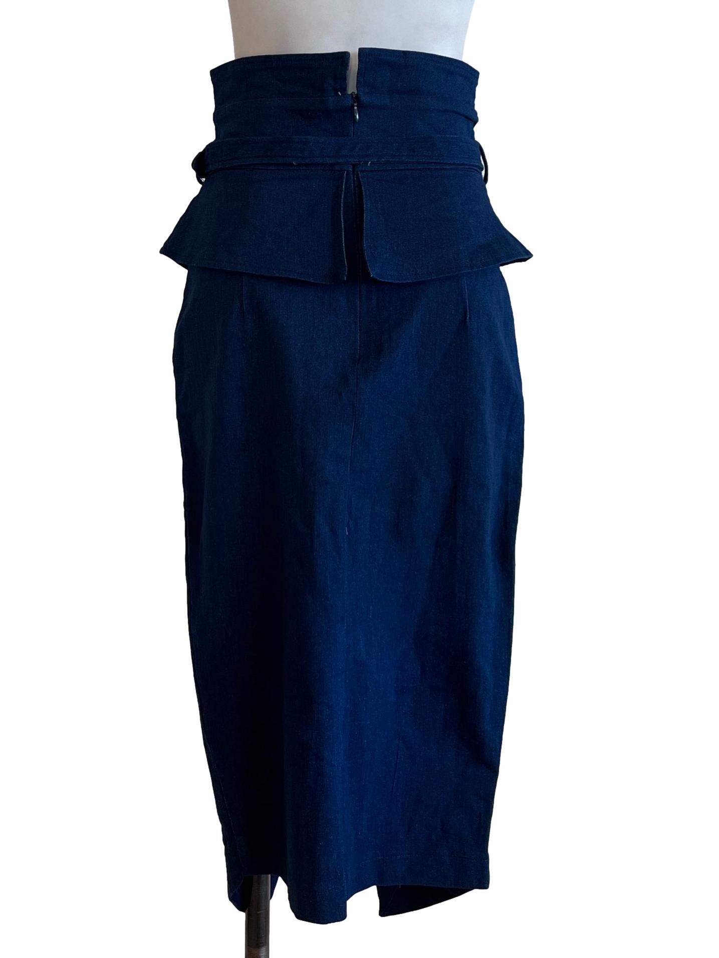 Blue Extra Belt Jeans Skirt