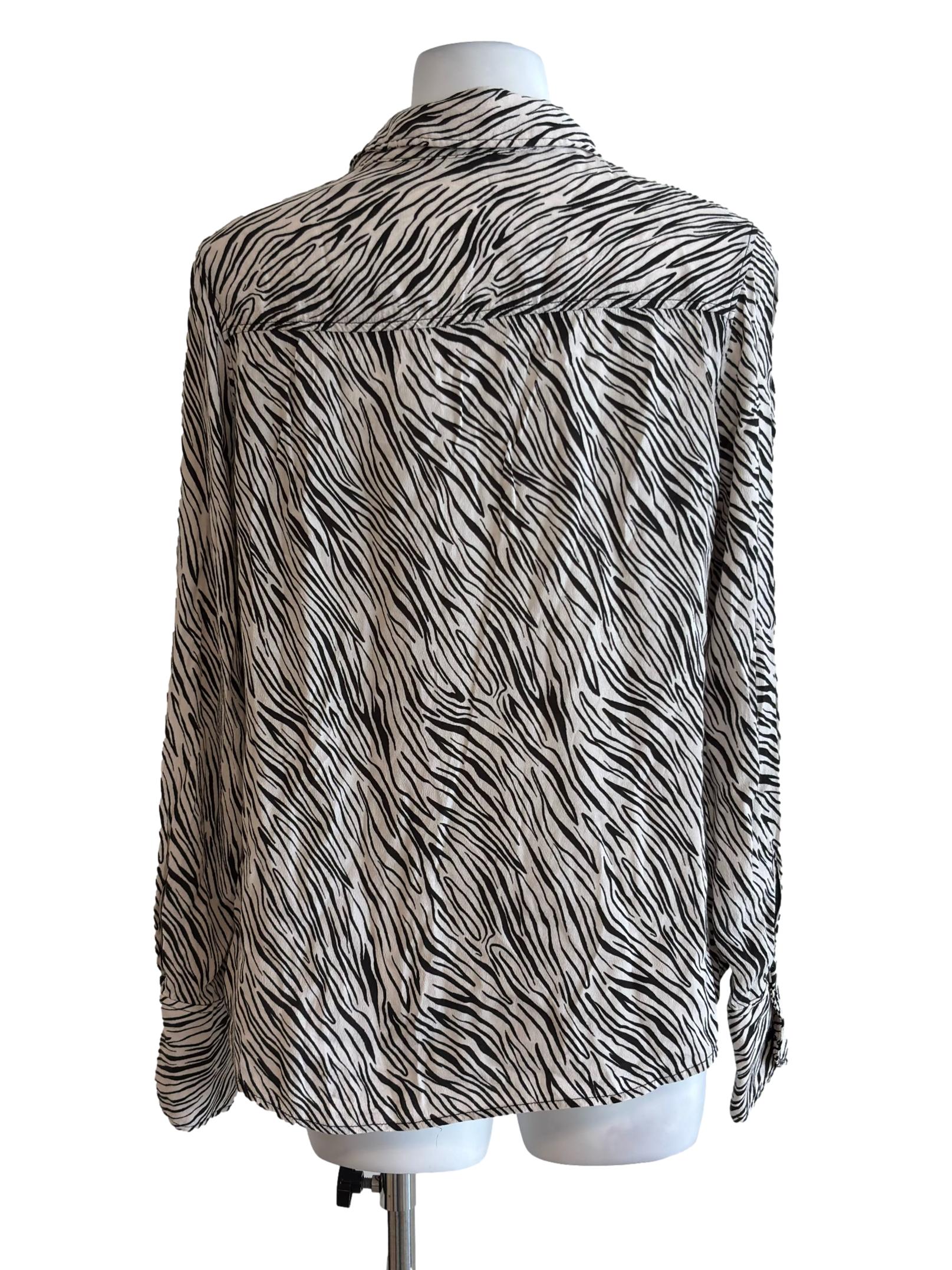 Cream Black Print Shirt
