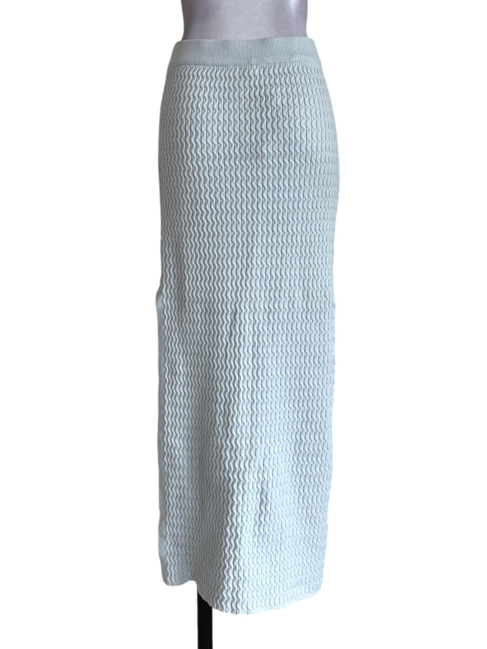 Cotton Candy Blue Knitted Pencil Skirt