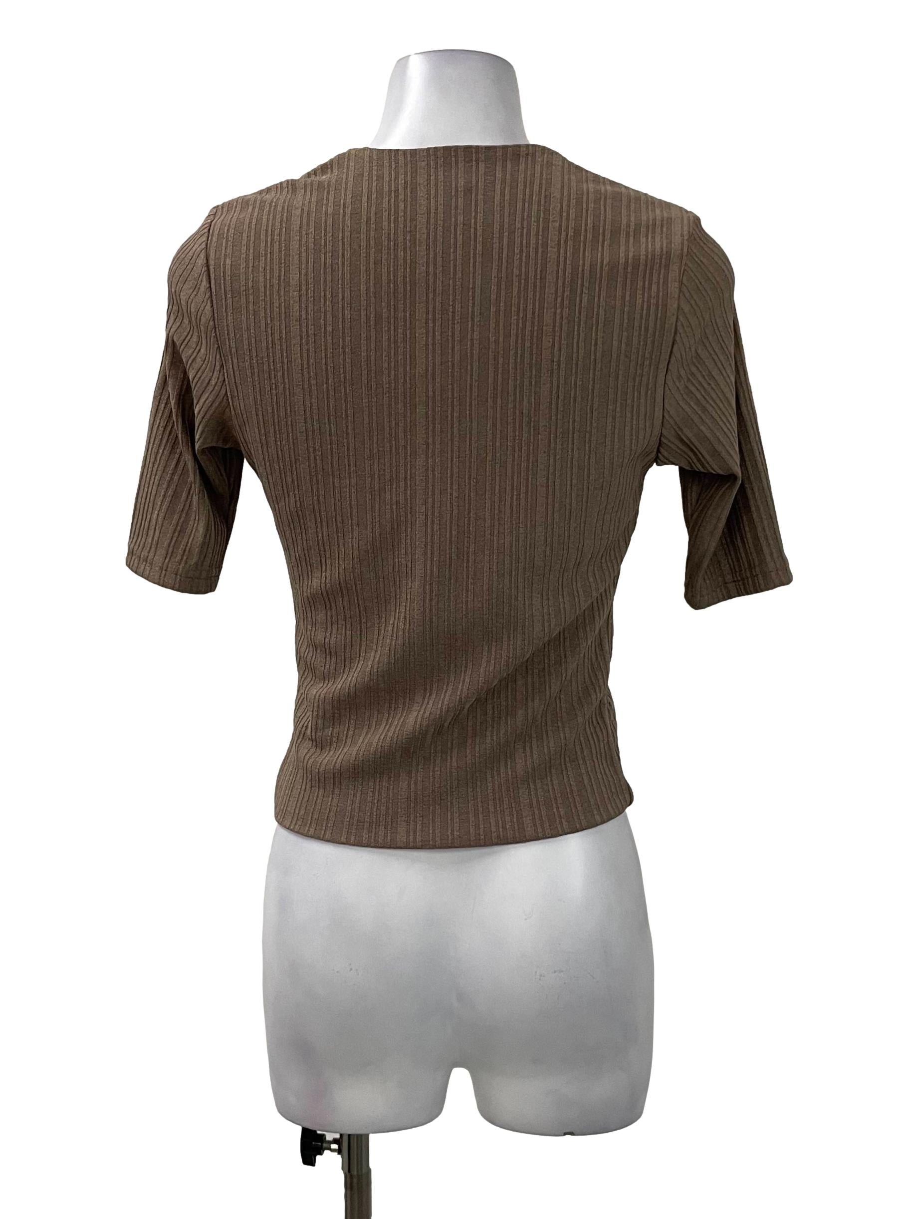 Brown Sweetheart Textured Top