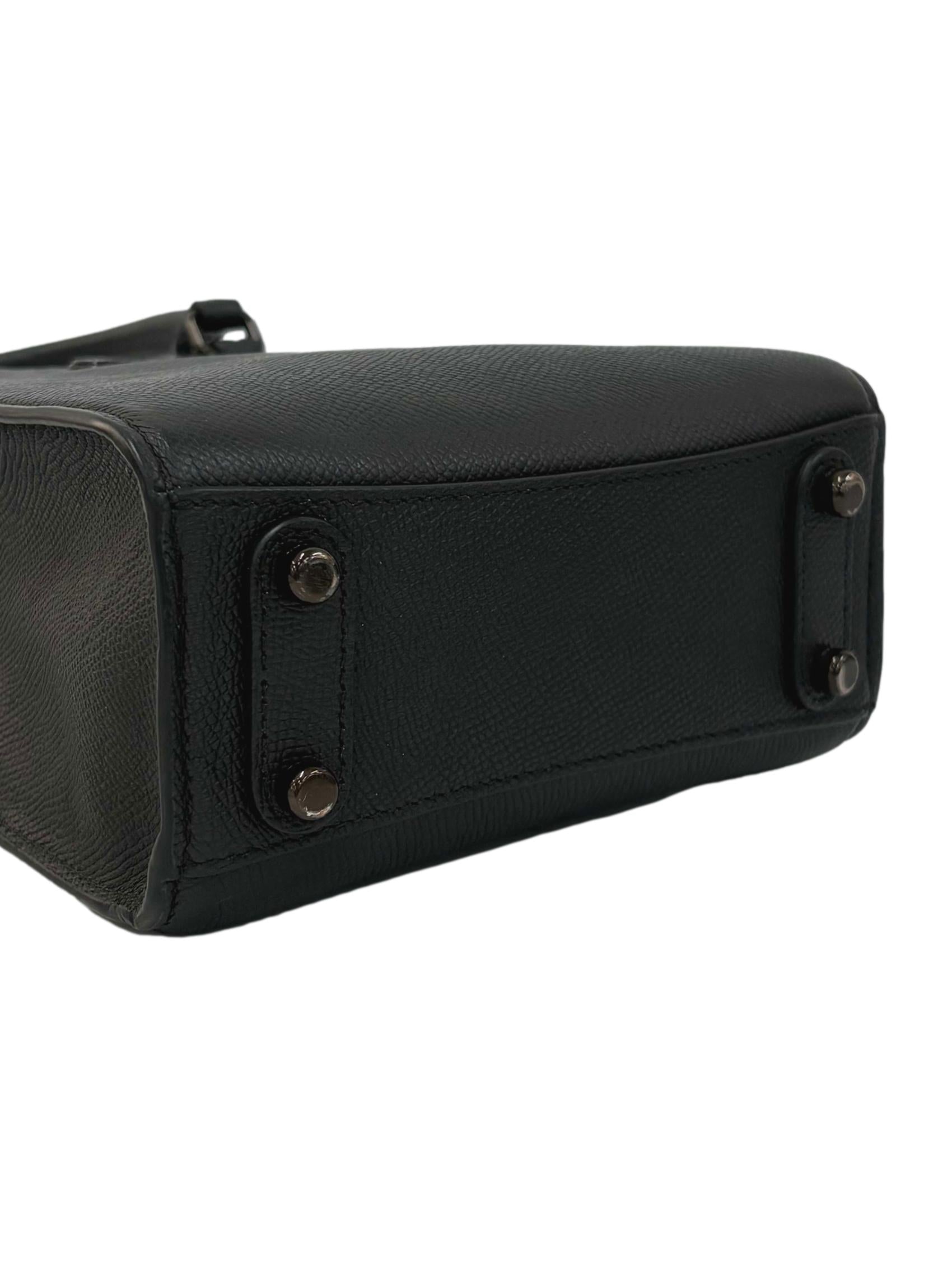 Black Leather Signature Tote 16 Crossbody Bag CSN