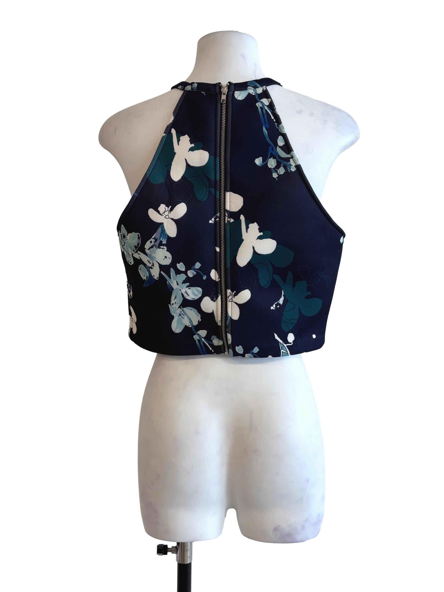 Peacock Blue Apron Neck Top LB