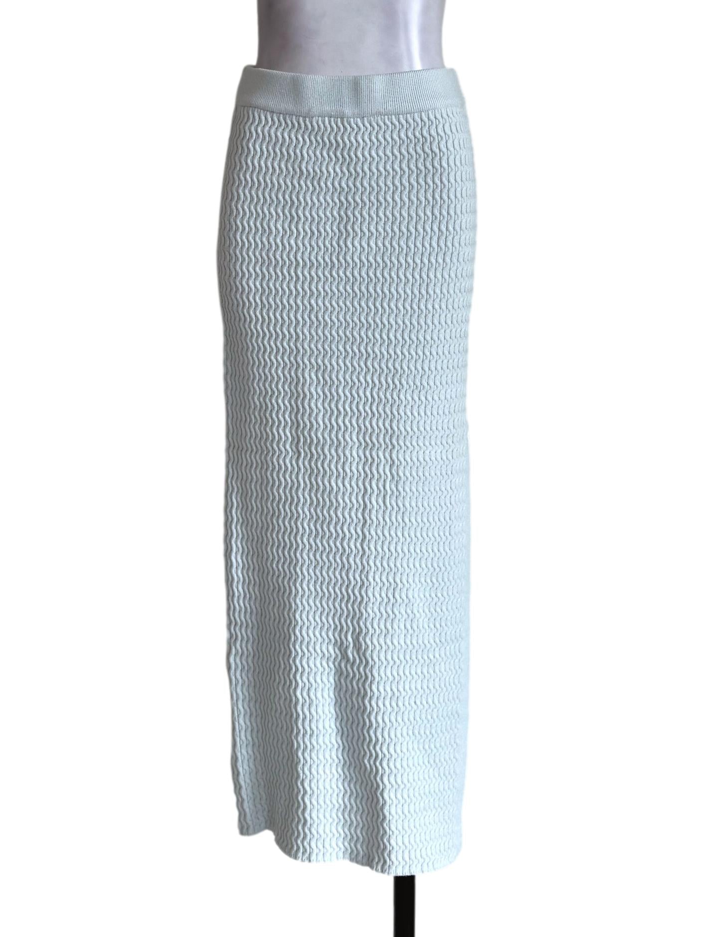 Cotton Candy Blue Knitted Pencil Skirt
