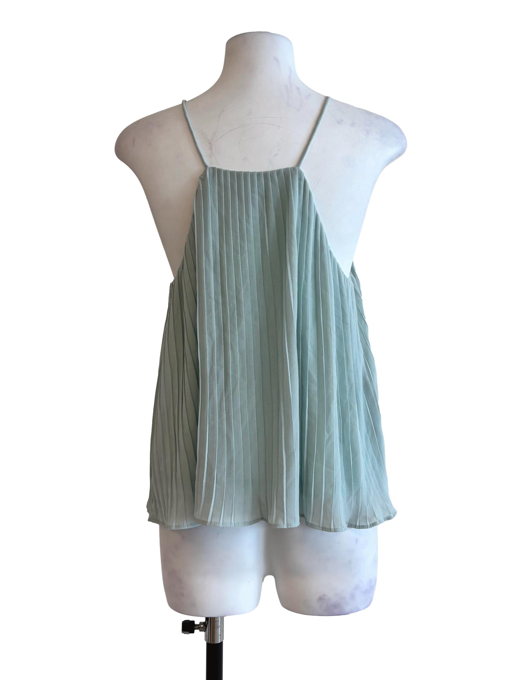 Mint Green Pleated Halter Top TCL