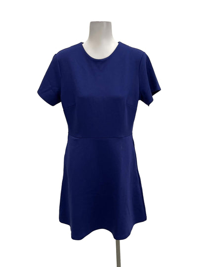 Cobalt Blue Round Neck A Line Mini Dress